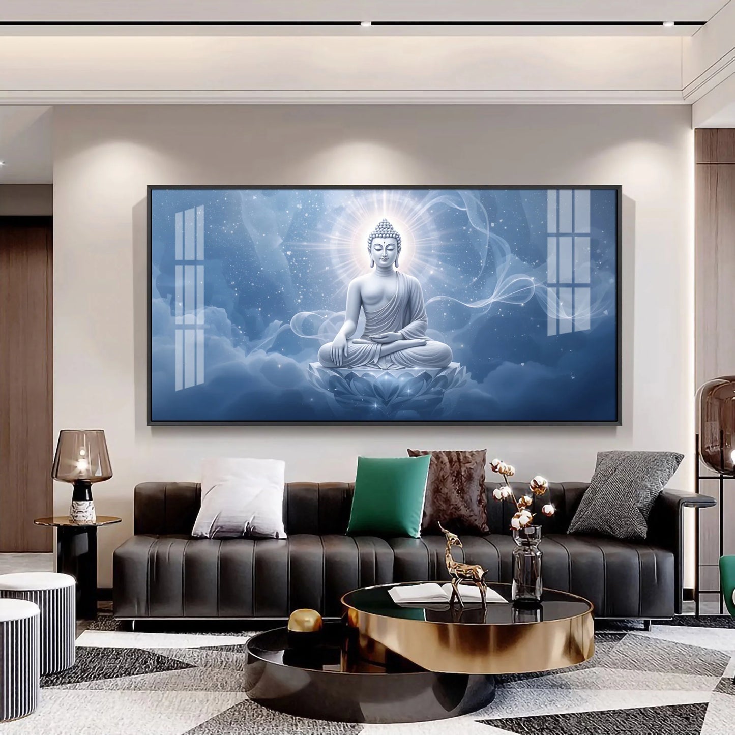 Cloudbound Calm Of Buddha Premium Acrylic Horizontal Wall Art
