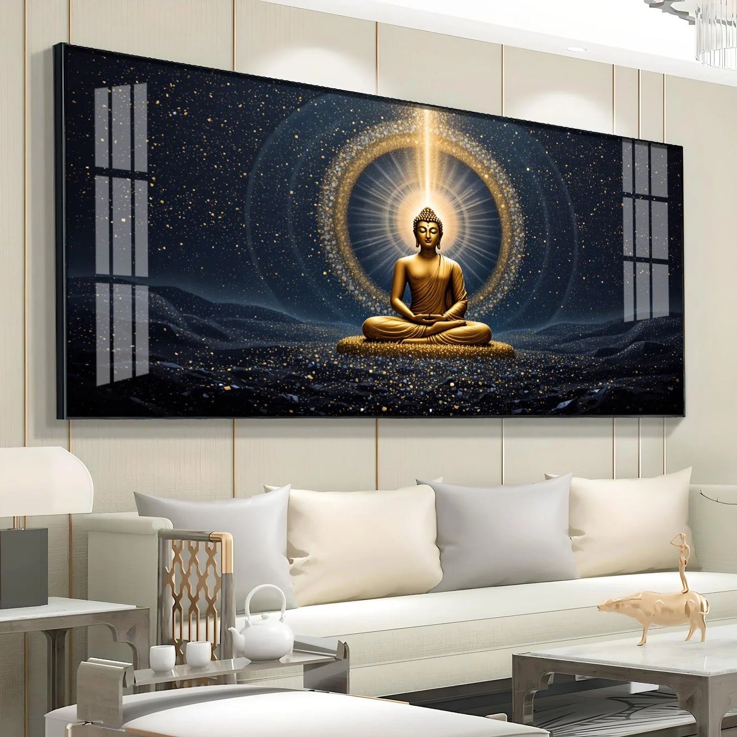 Radiant Buddha Reflection Premium Acrylic Horizontal Wall Art