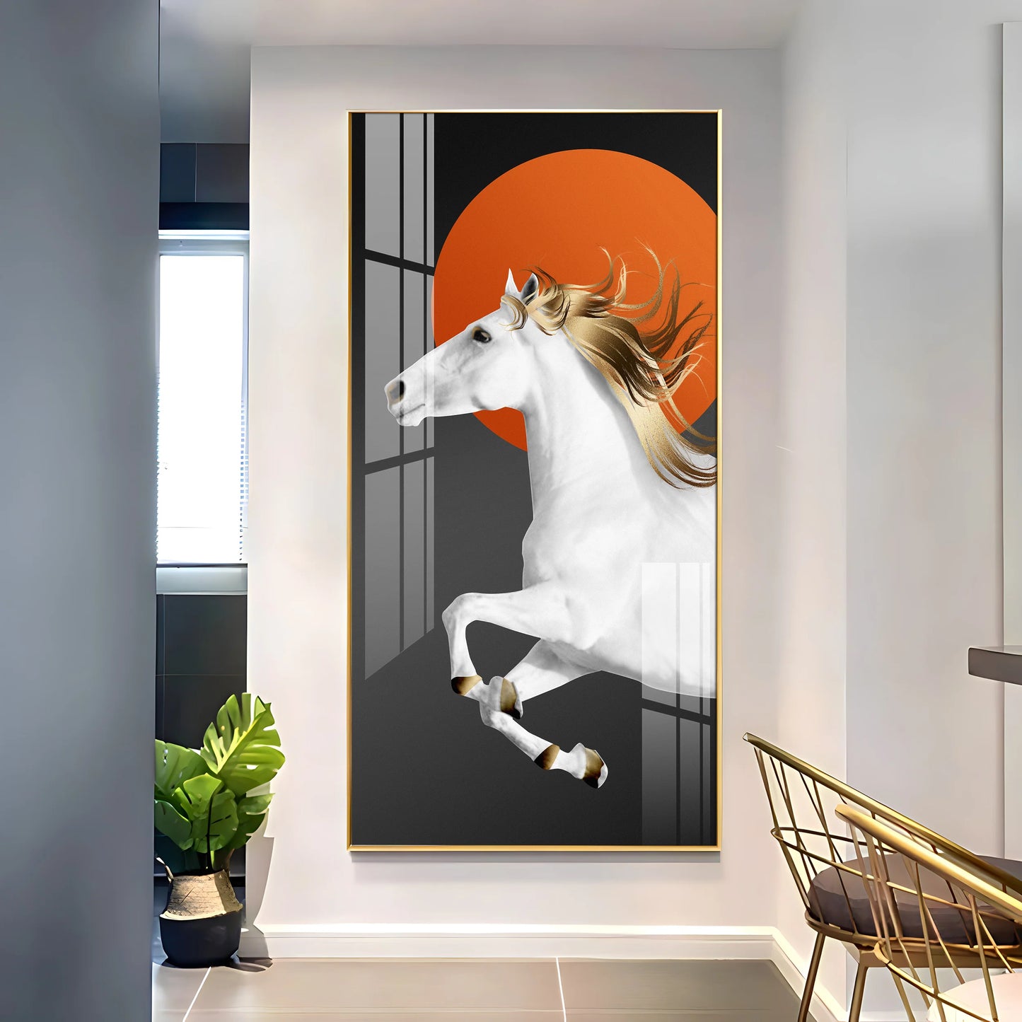 Stunning White Horse Premium Acrylic Vertical Wall Art