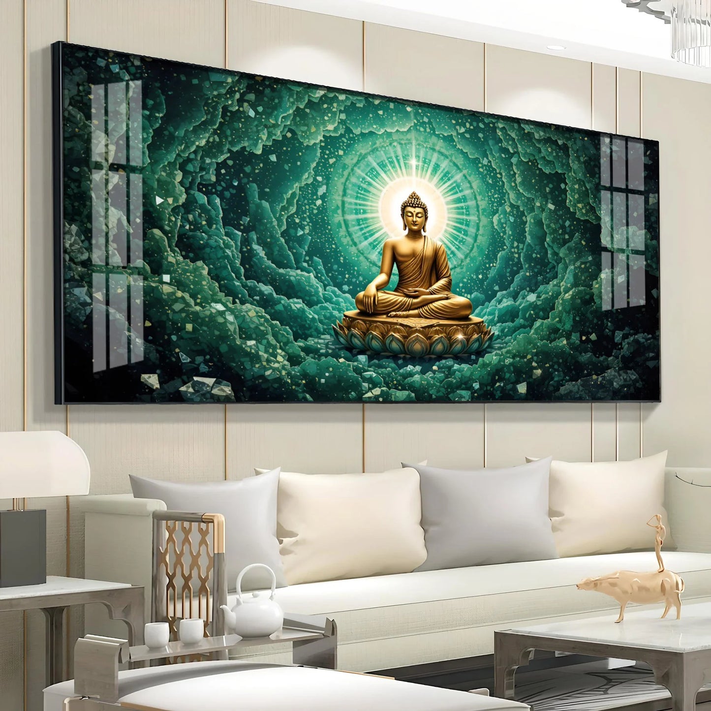 Tranquil Cloud Buddha Premium Acrylic Horizontal Wall Art