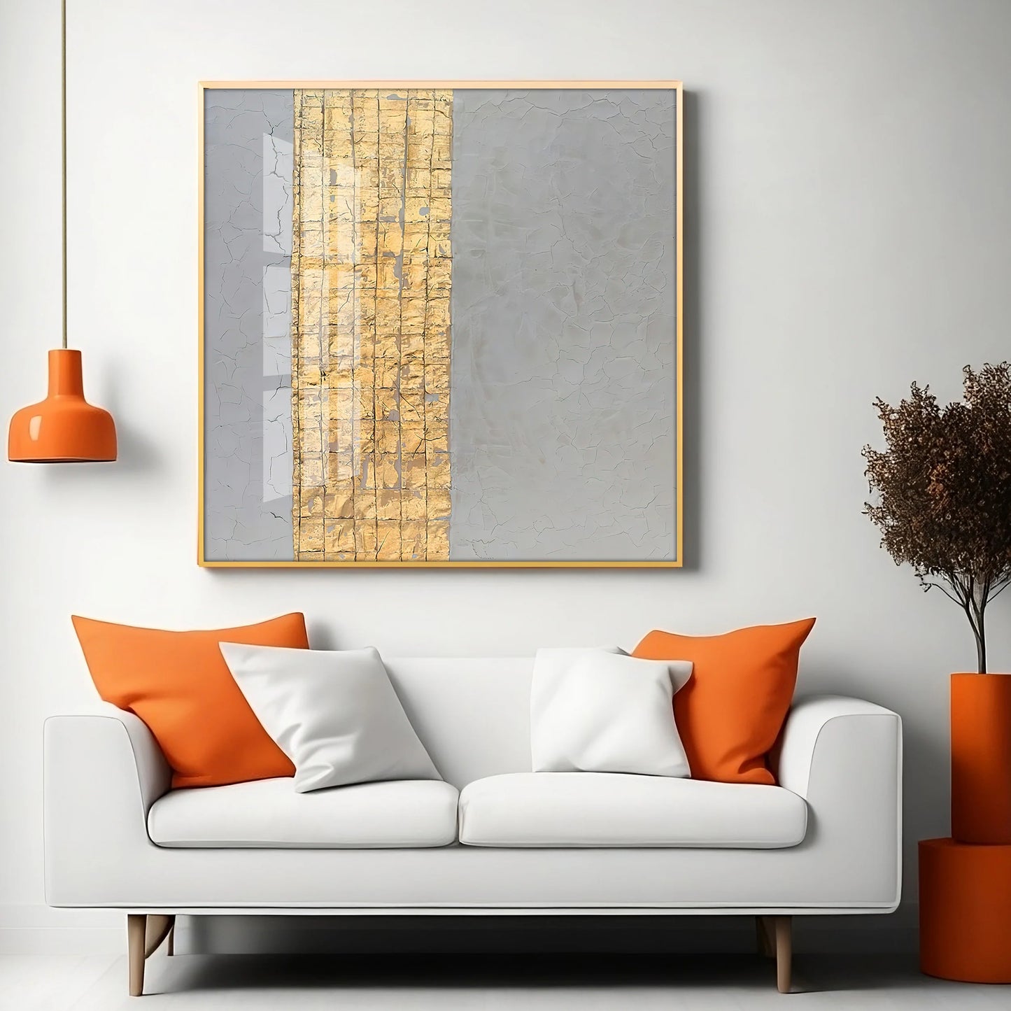 The Golden Stripe Premium Acrylic Square Wall Art