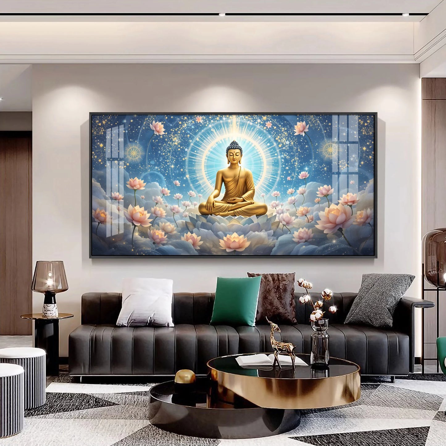 Tranquil Cloud Buddha Premium Acrylic Horizontal Wall Art