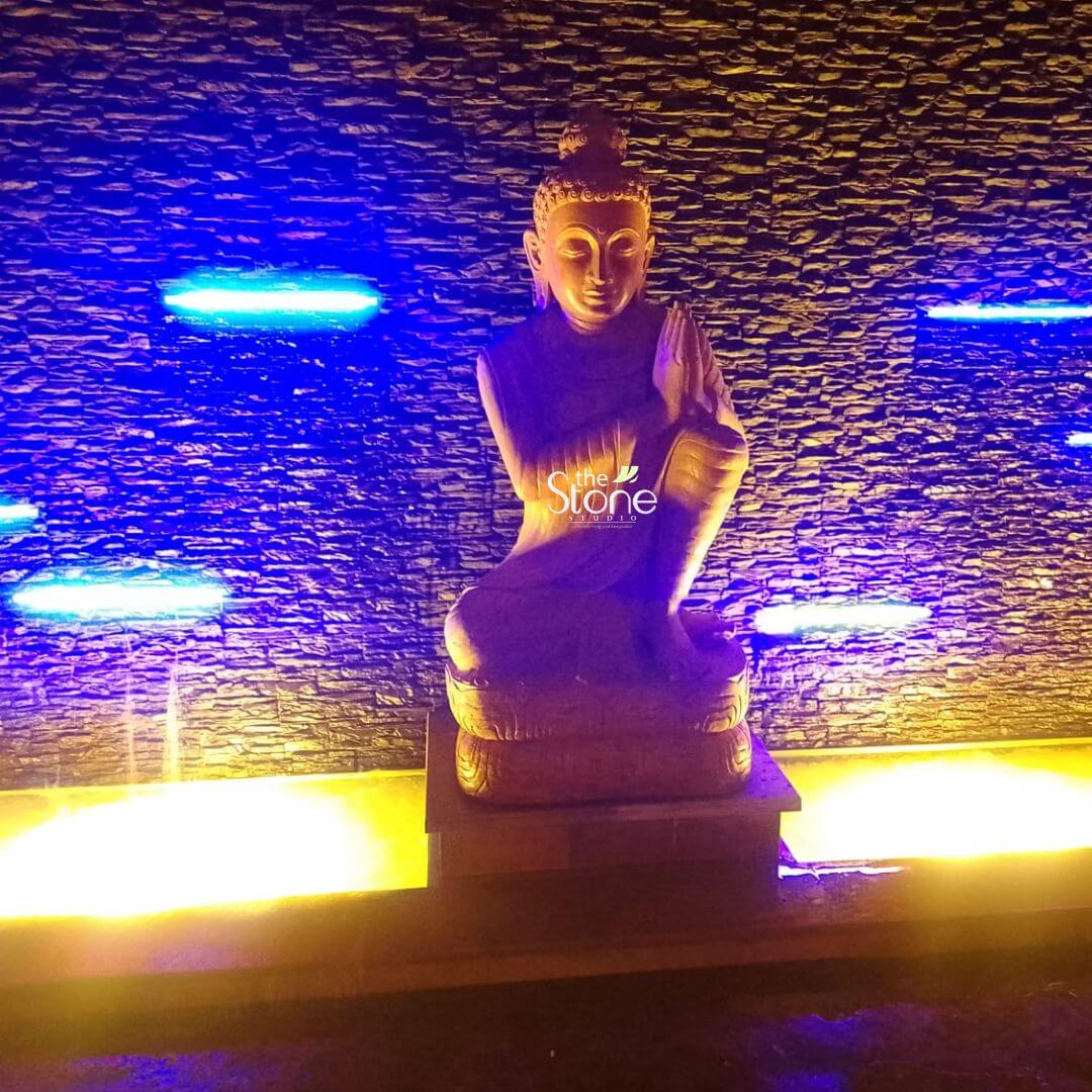 Stone Anjali Mudra Namaste Buddha Statue 6ft