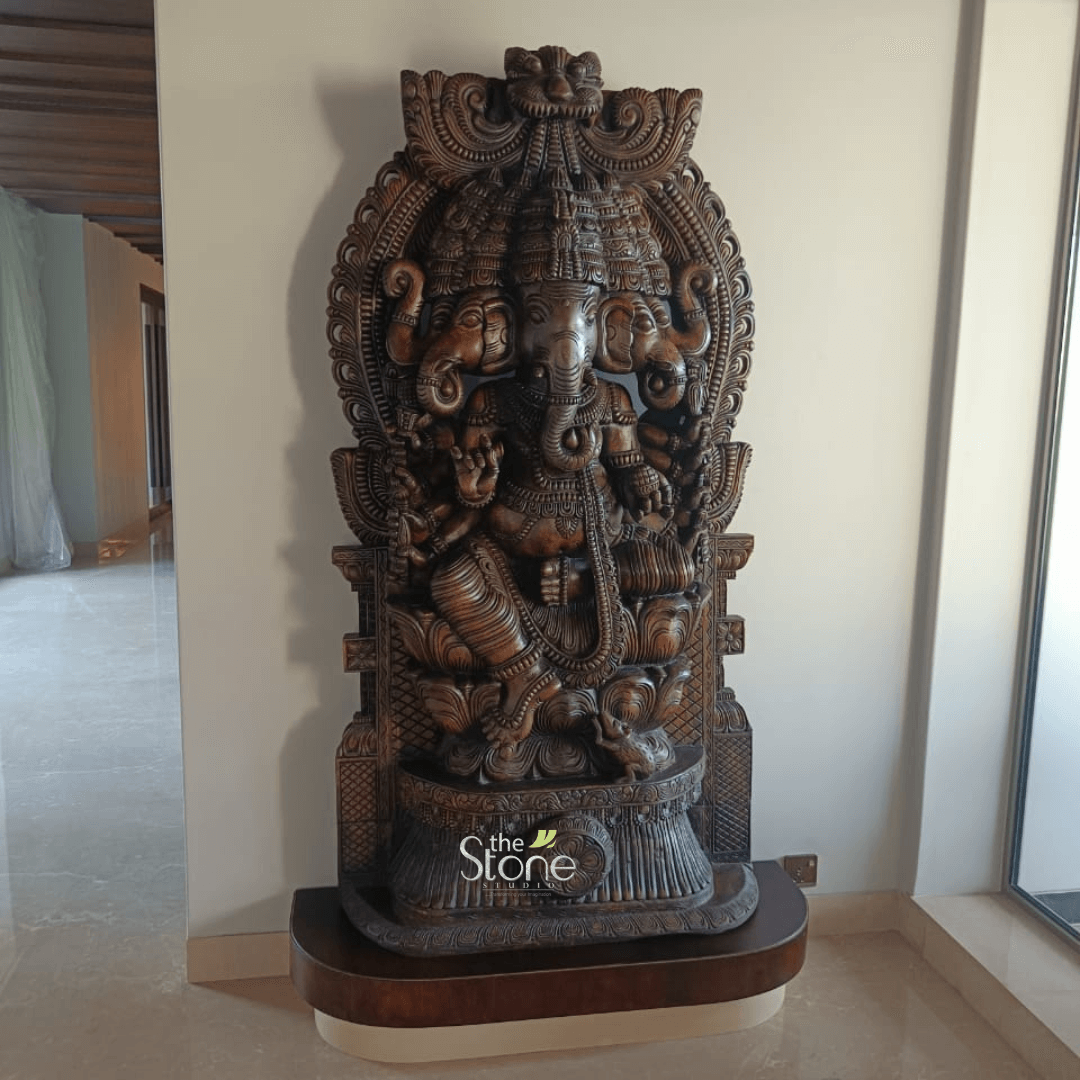 Large Wooden Ganesh Statue 6ft