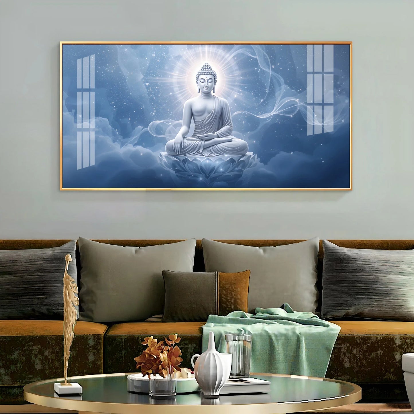 Cloudbound Calm Of Buddha Premium Acrylic Horizontal Wall Art