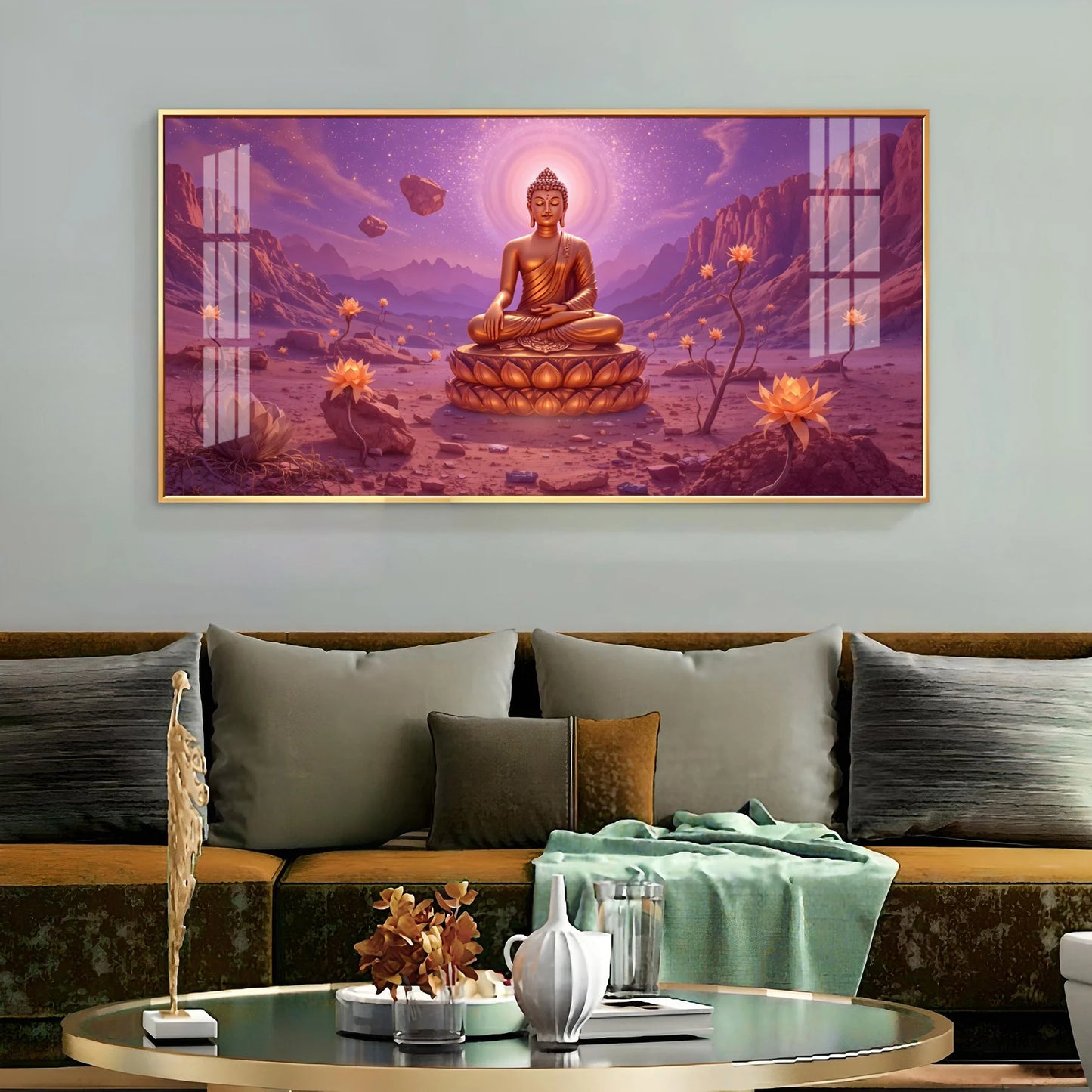 Mystic Buddha Retreat Premium Acrylic Horizontal Wall Art
