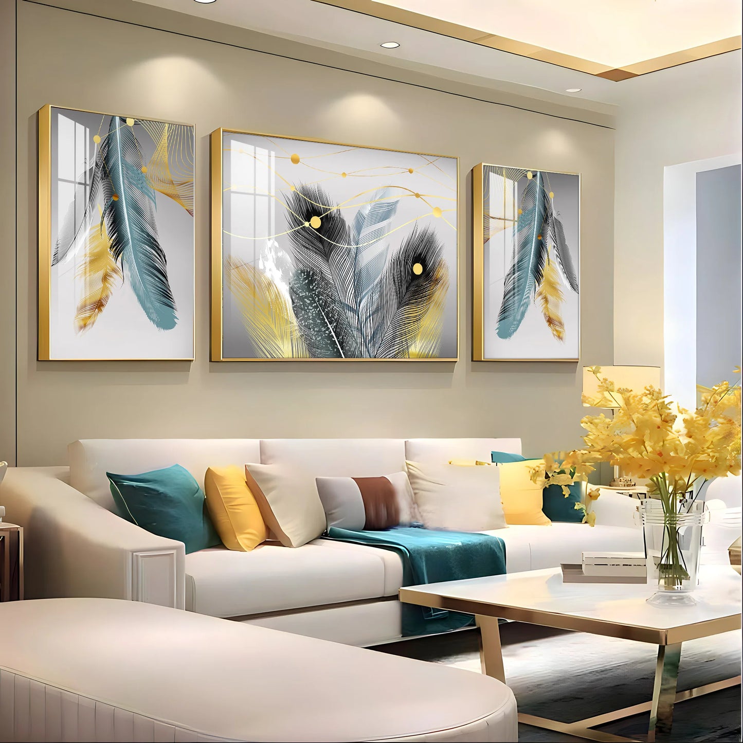 Rare Black Feather Premium Acrylic Wall Art (Set of 3)