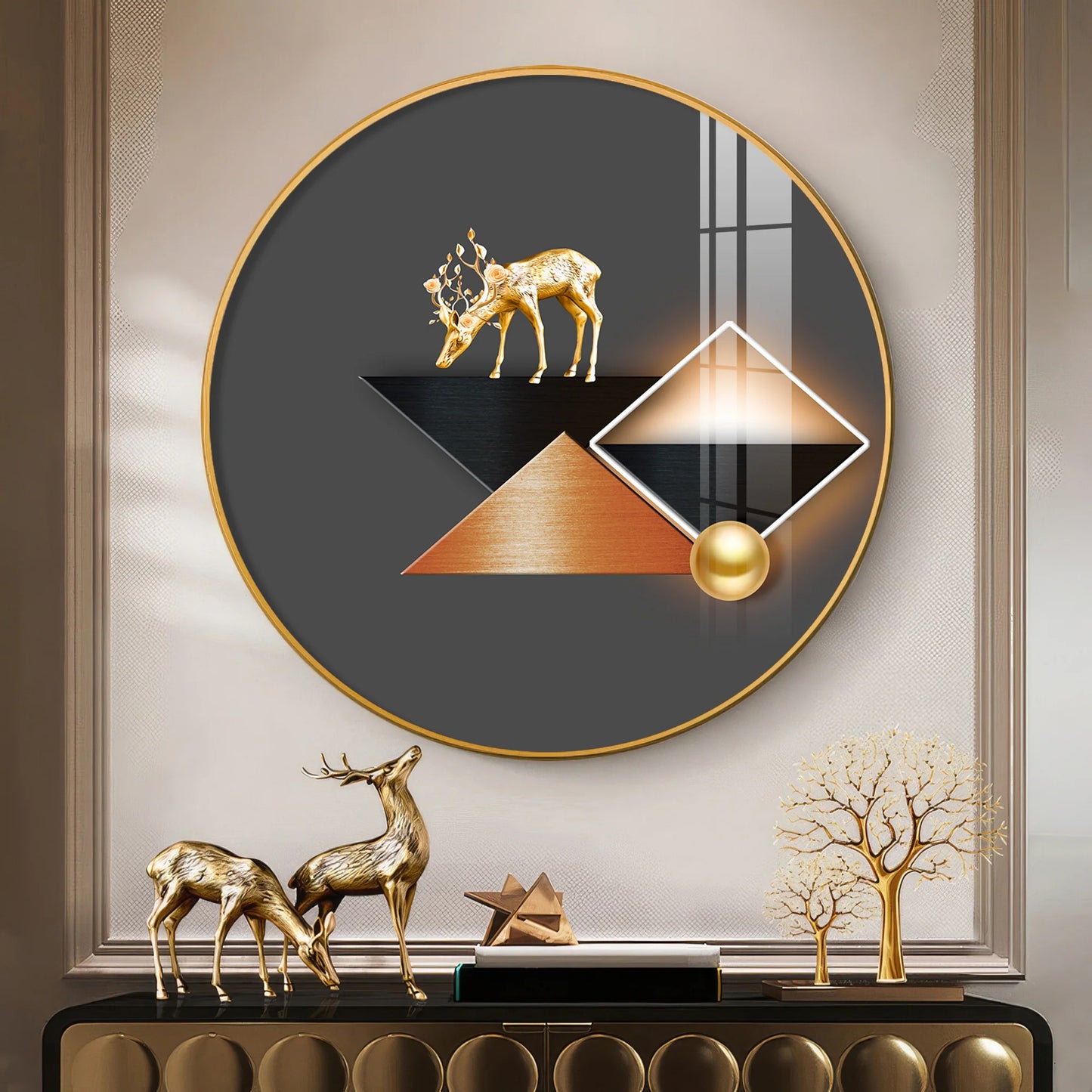 Abstract Realm Premium Acrylic Round Wall Art