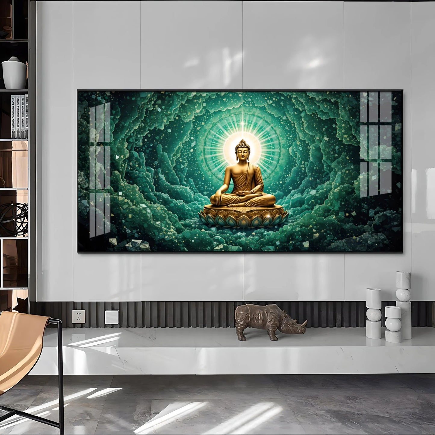 Tranquil Cloud Buddha Premium Acrylic Horizontal Wall Art
