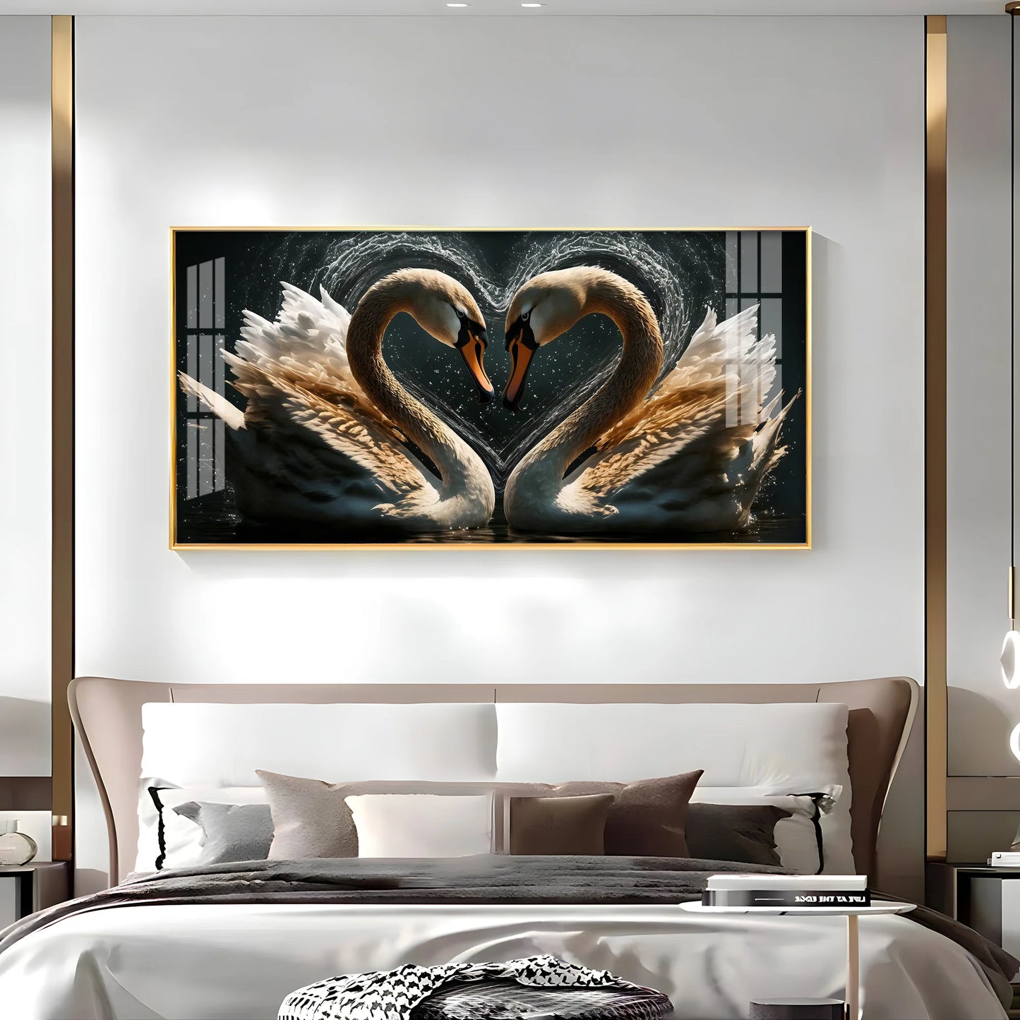 Swan On The Lake Premium Acrylic Horizontal Wall Art