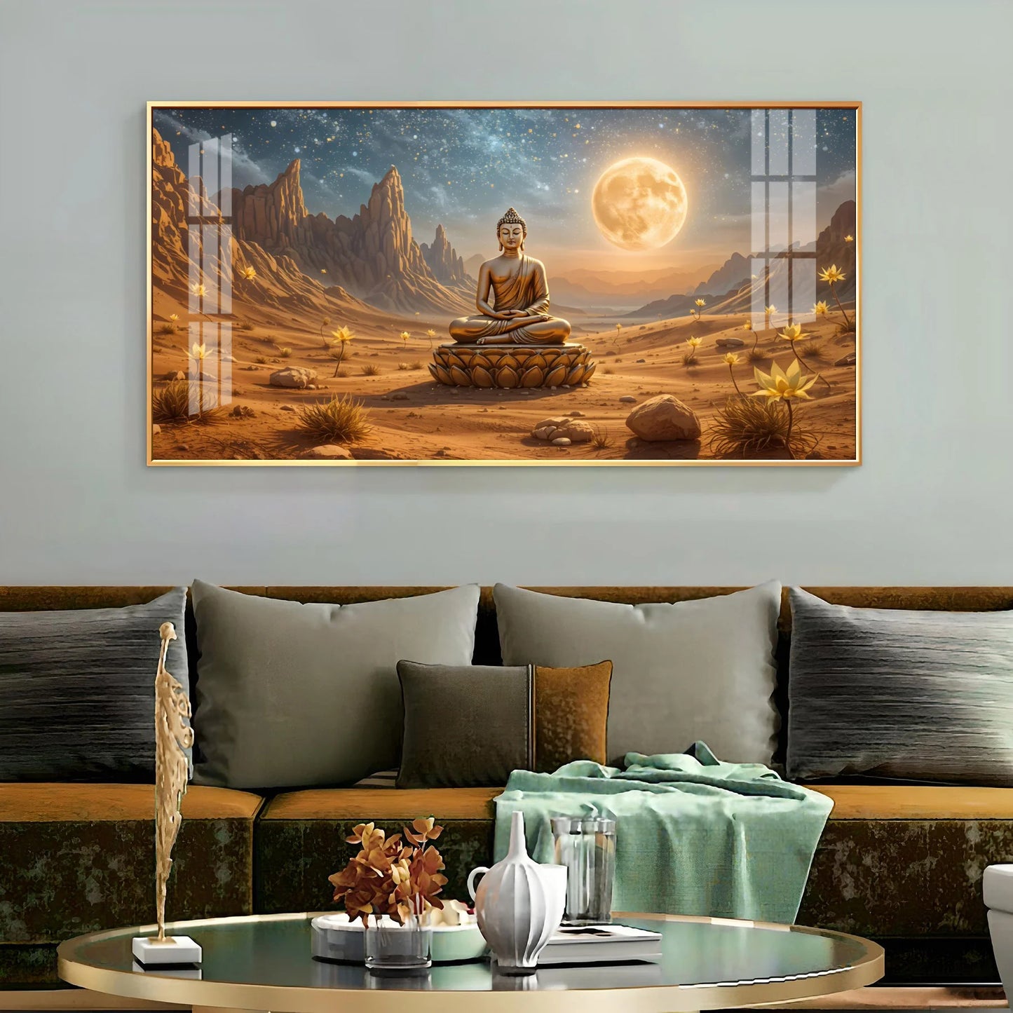 Buddha's Desert Harmony Premium Acrylic Horizontal Wall Art
