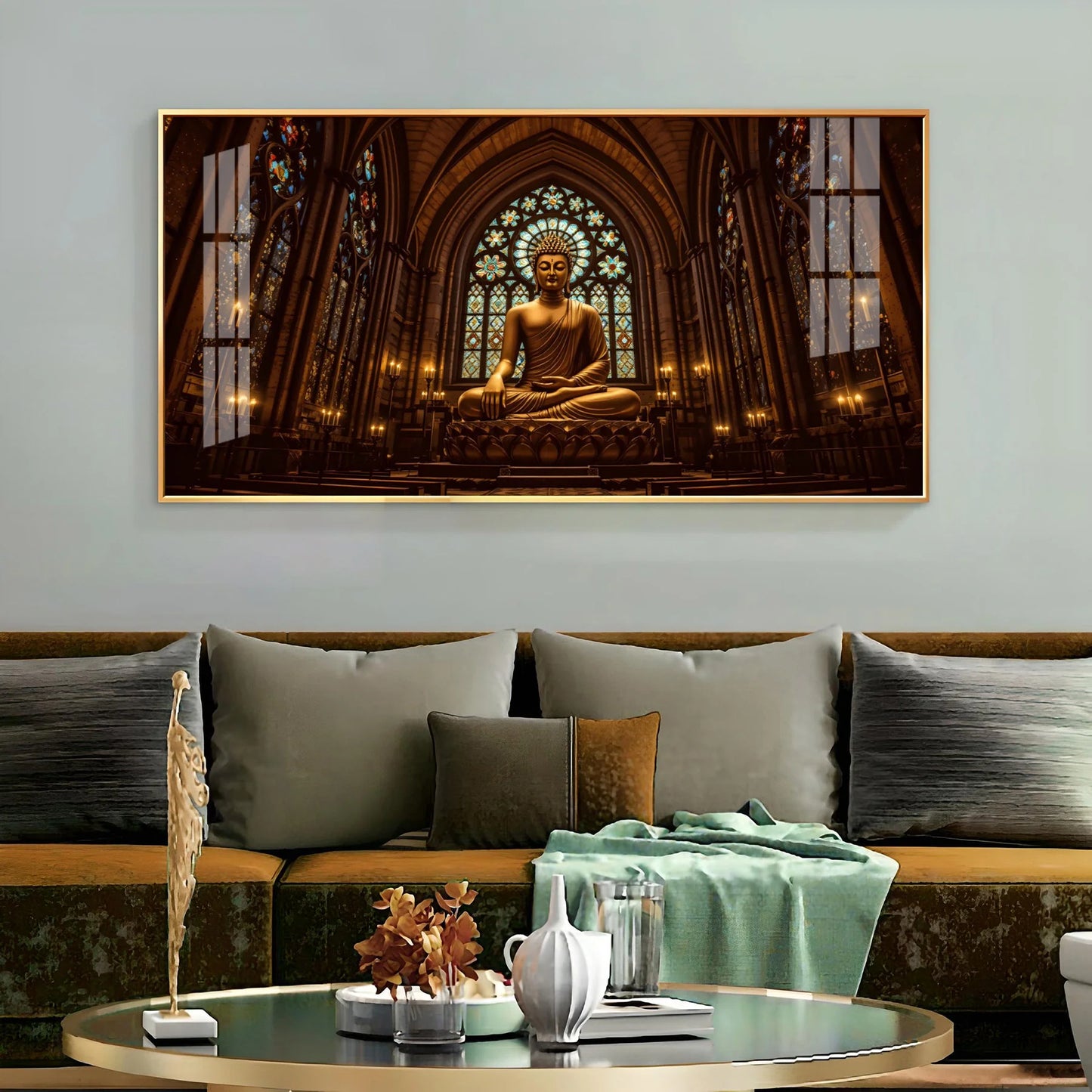 Majestic Buddha Premium Acrylic Horizontal Wall Art