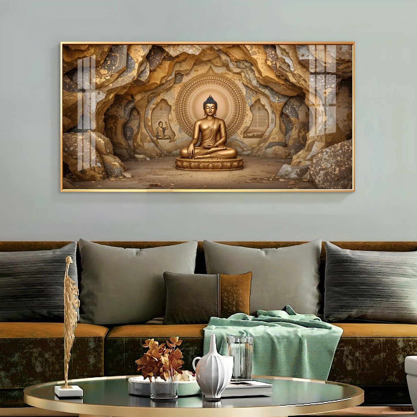 Divine Buddha Aura Premium Acrylic Horizontal Wall Art