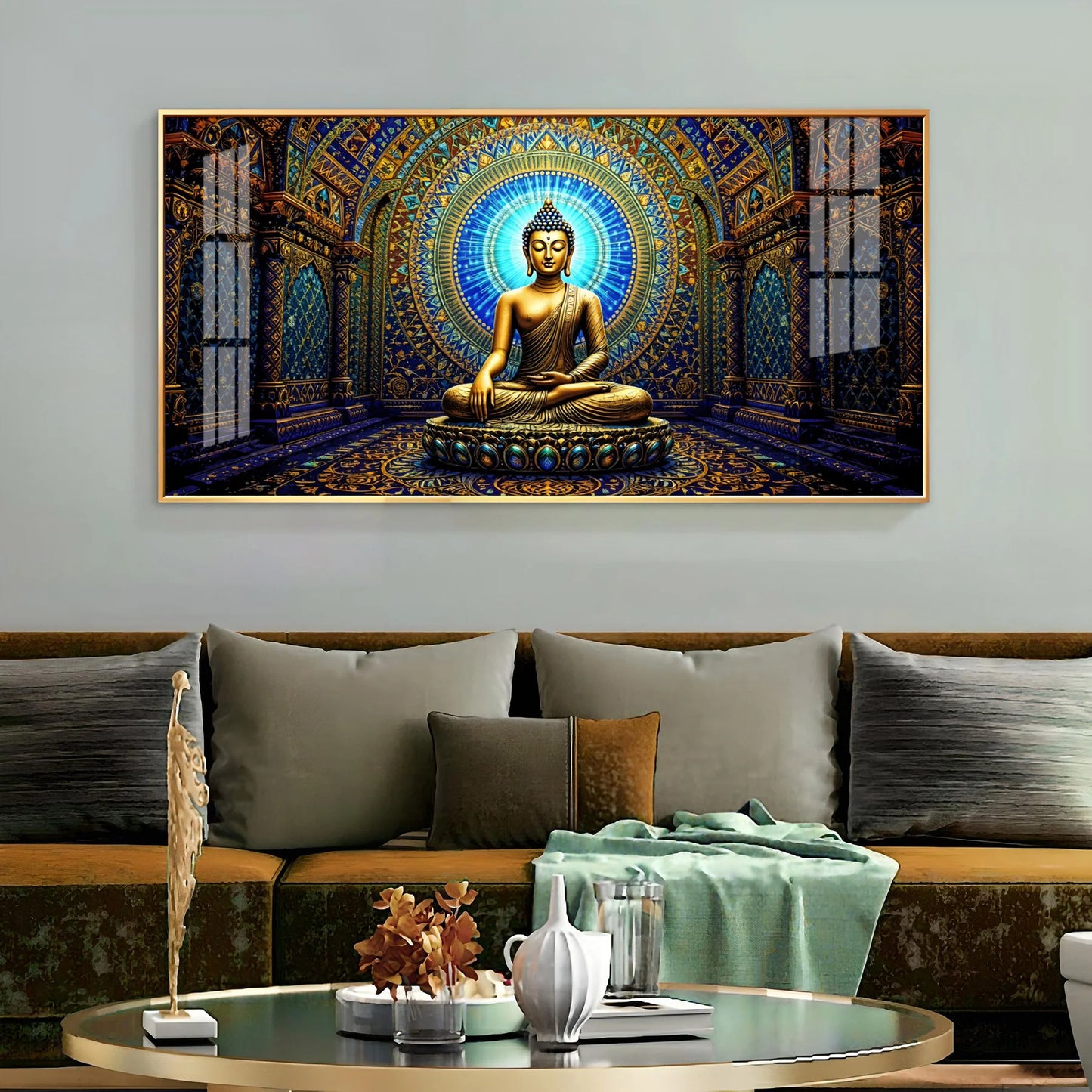 Harmony Buddha Mural Premium Acrylic Horizontal Wall Art