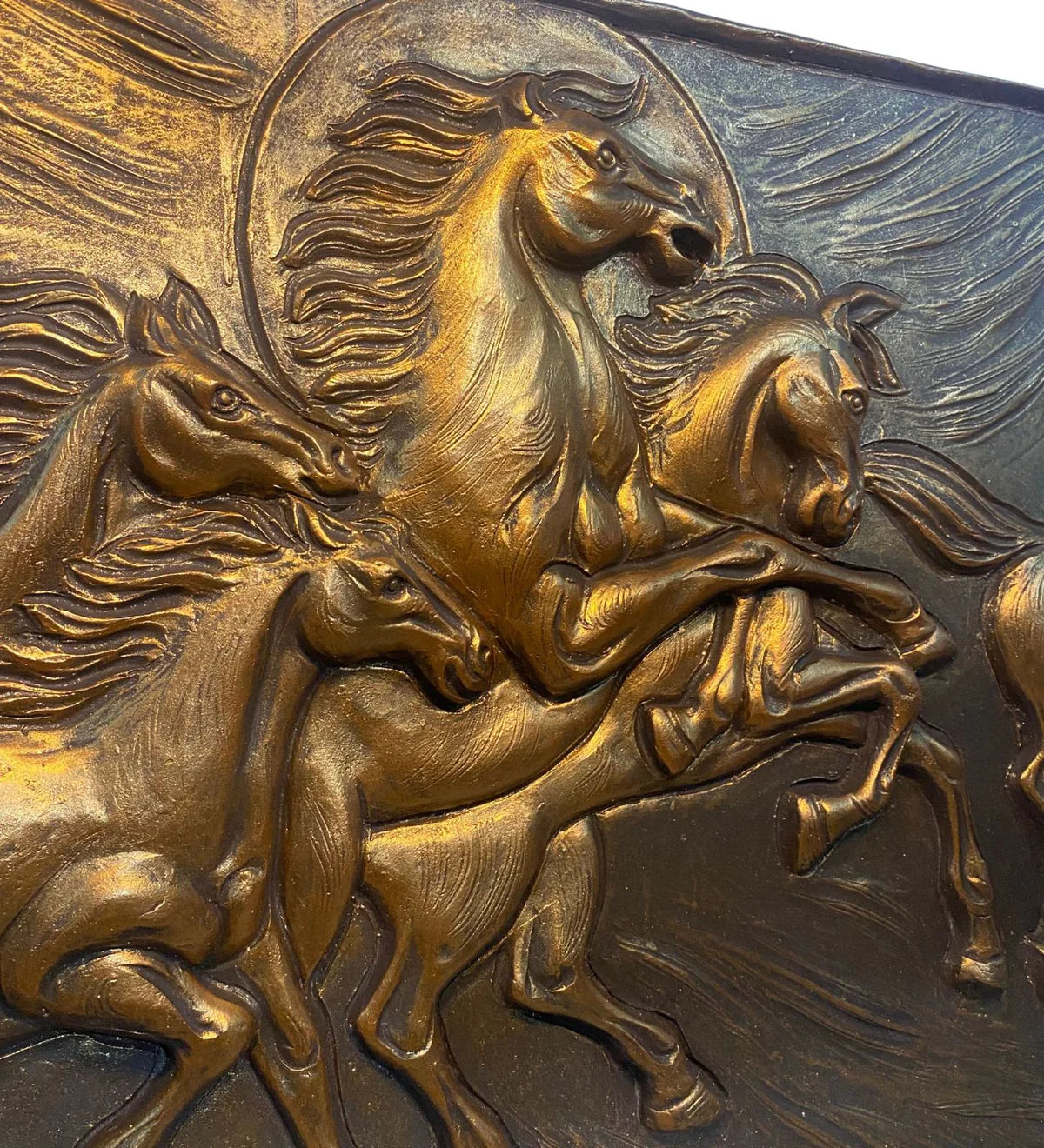 Vastu Inspired 7 Horse 3D Relief Mural Wall Art