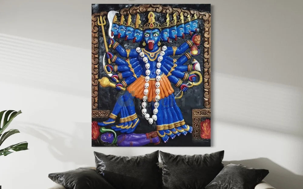 Maa Kali 3D Relief Mural Wall Art (6x5 Feet)