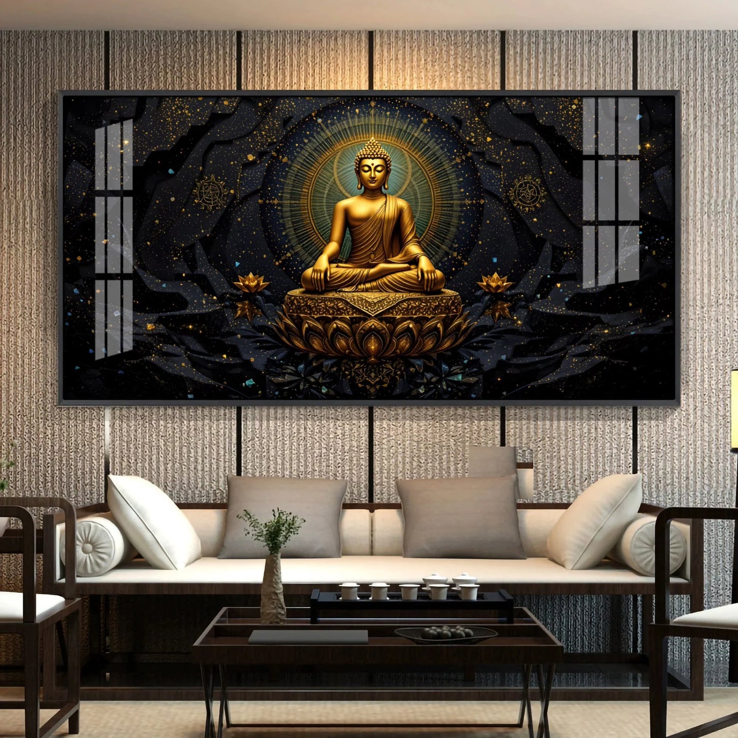Ethereal Enlightenment Of Buddha Premium Acrylic Horizontal Wall Art