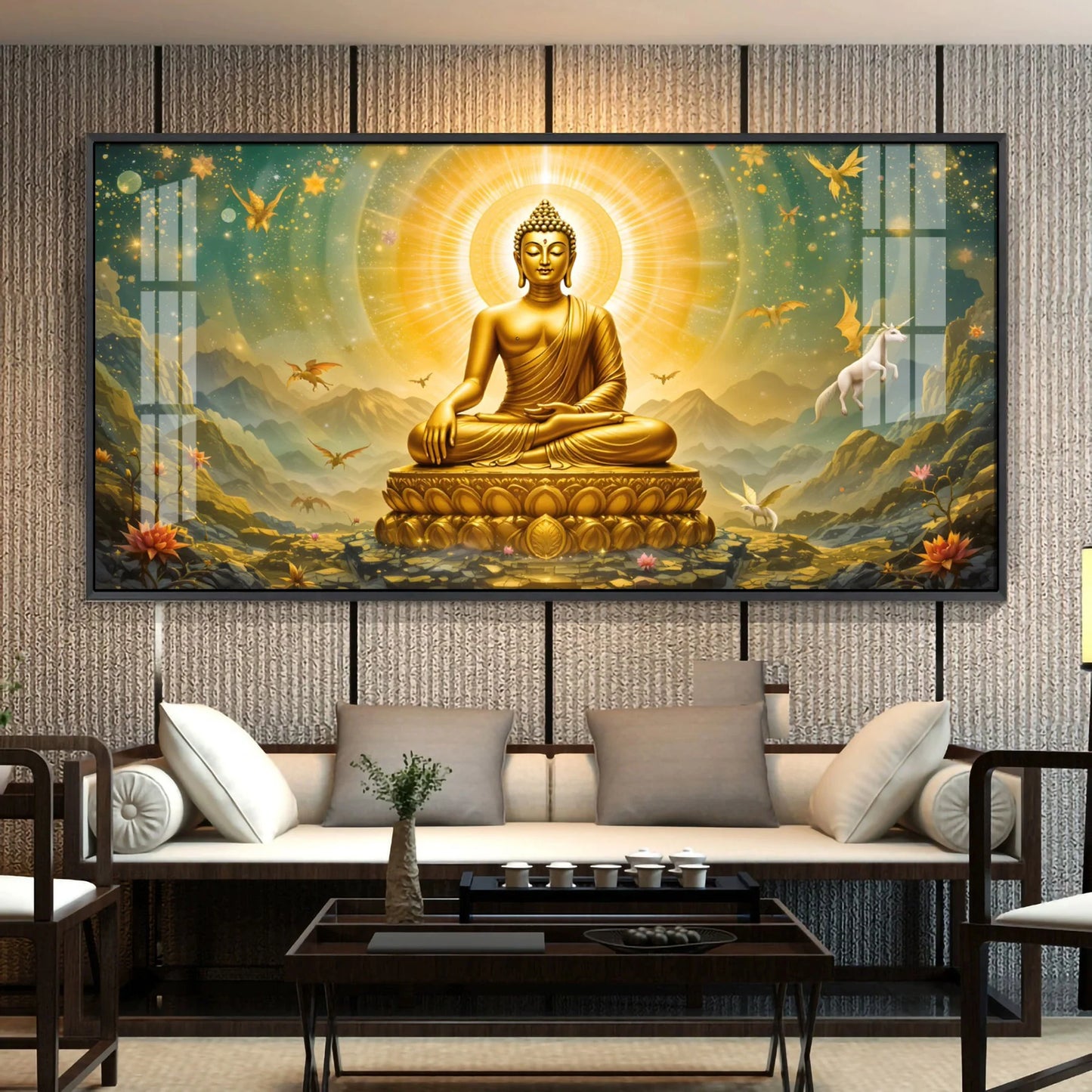 Cloudscape Buddha Premium Acrylic Horizontal Wall Art