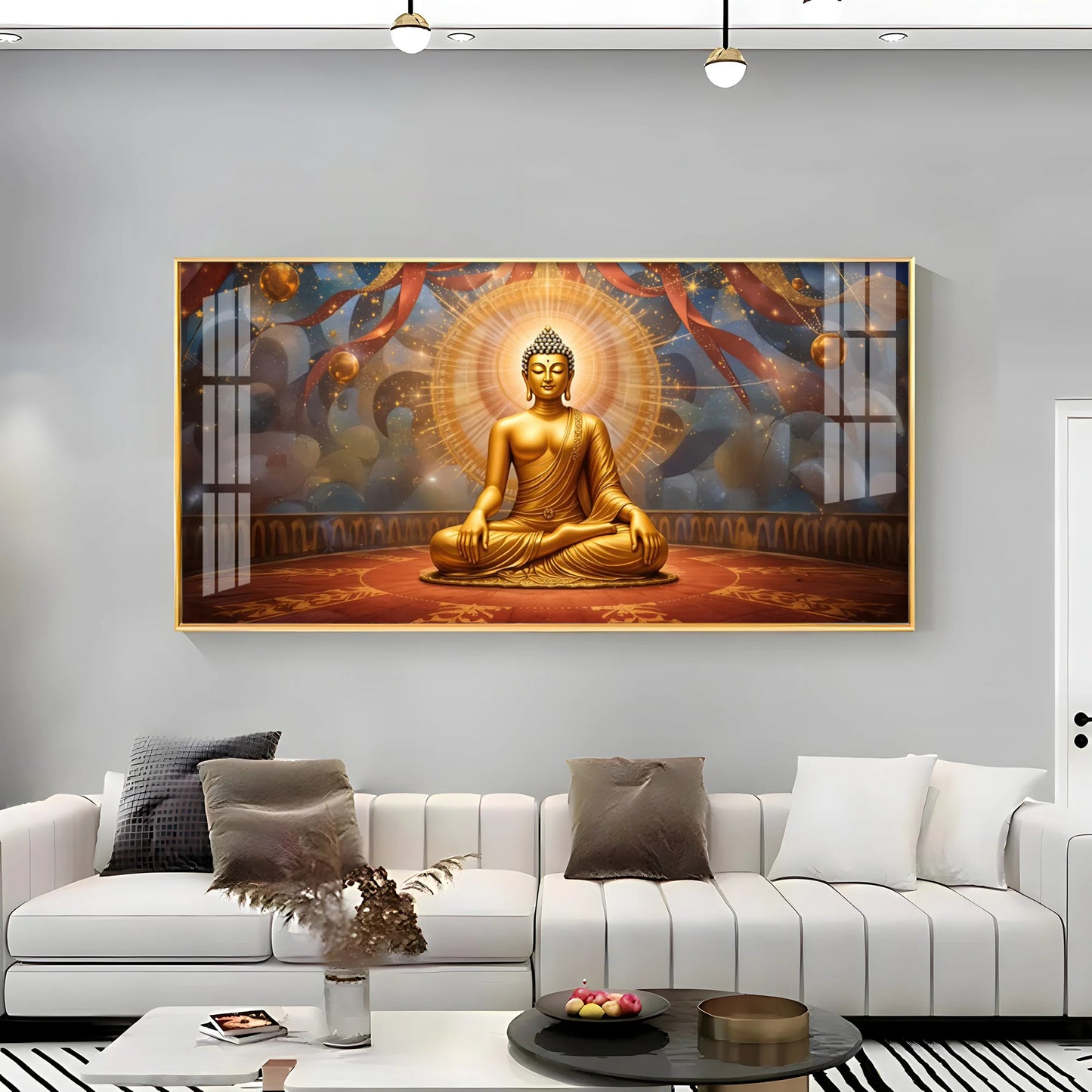 Enlightened Aura Of Buddha Premium Acrylic Horizontal Wall Art