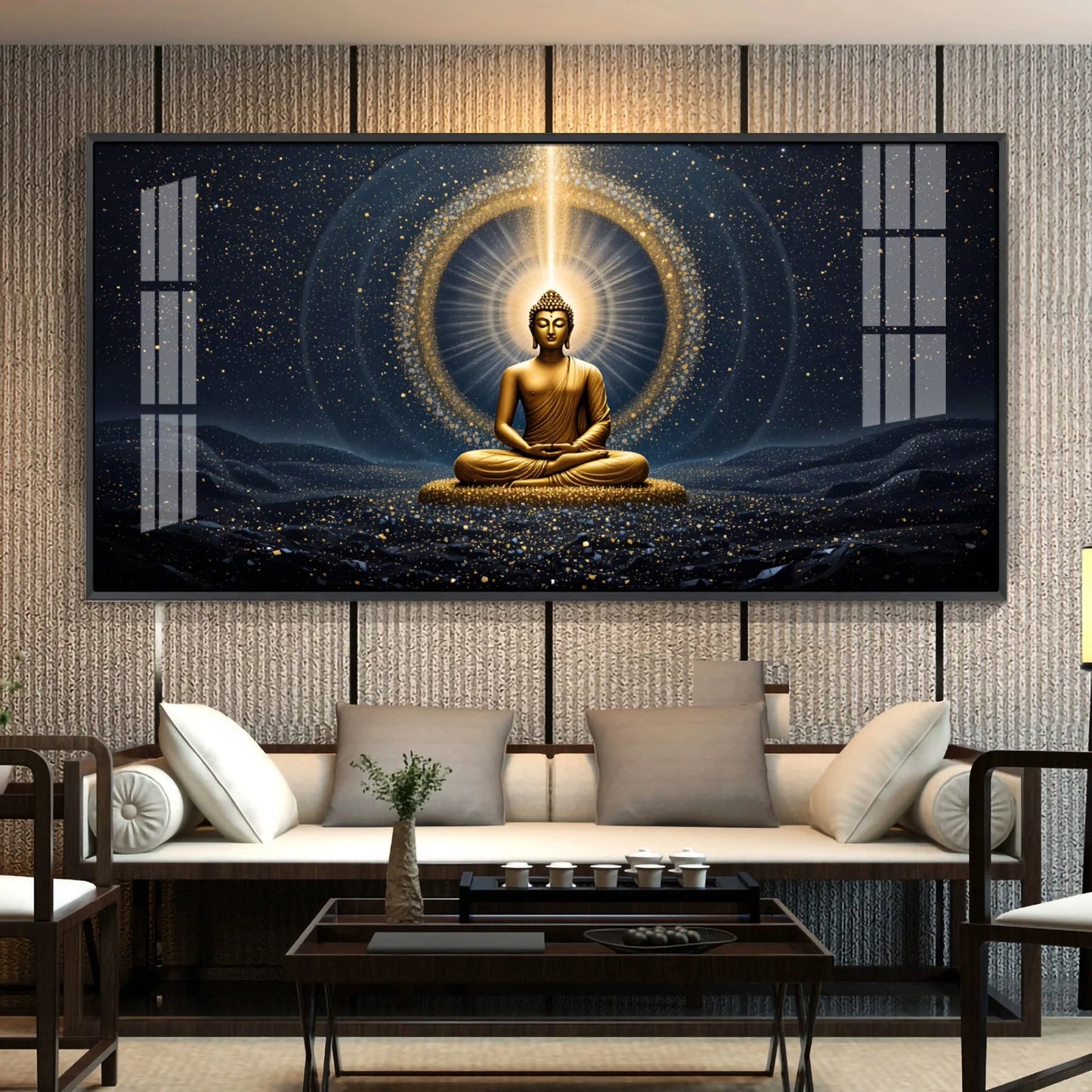 Radiant Buddha Reflection Premium Acrylic Horizontal Wall Art