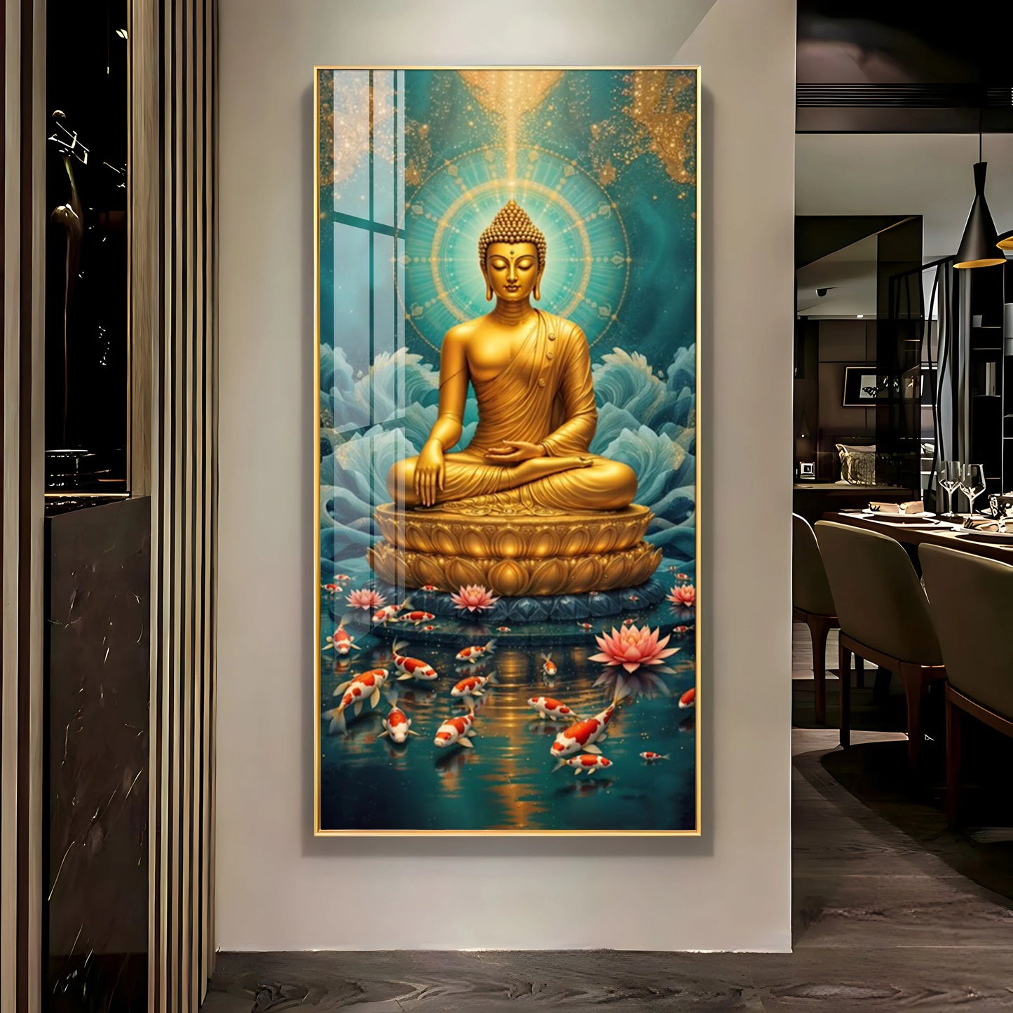 Calm Buddha Musing Premium Acrylic Vertical Wall Art