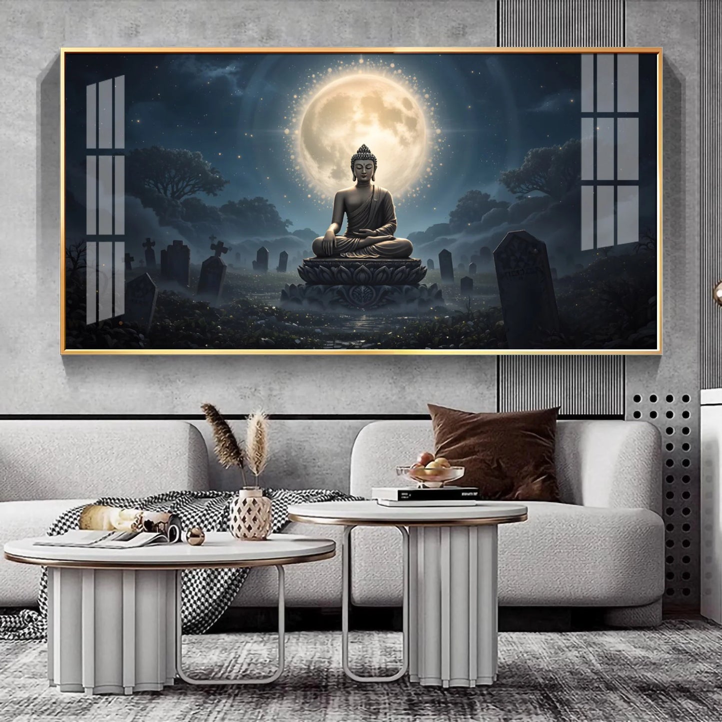 Calm Reflections Of Buddha Premium Acrylic Horizontal Wall Art