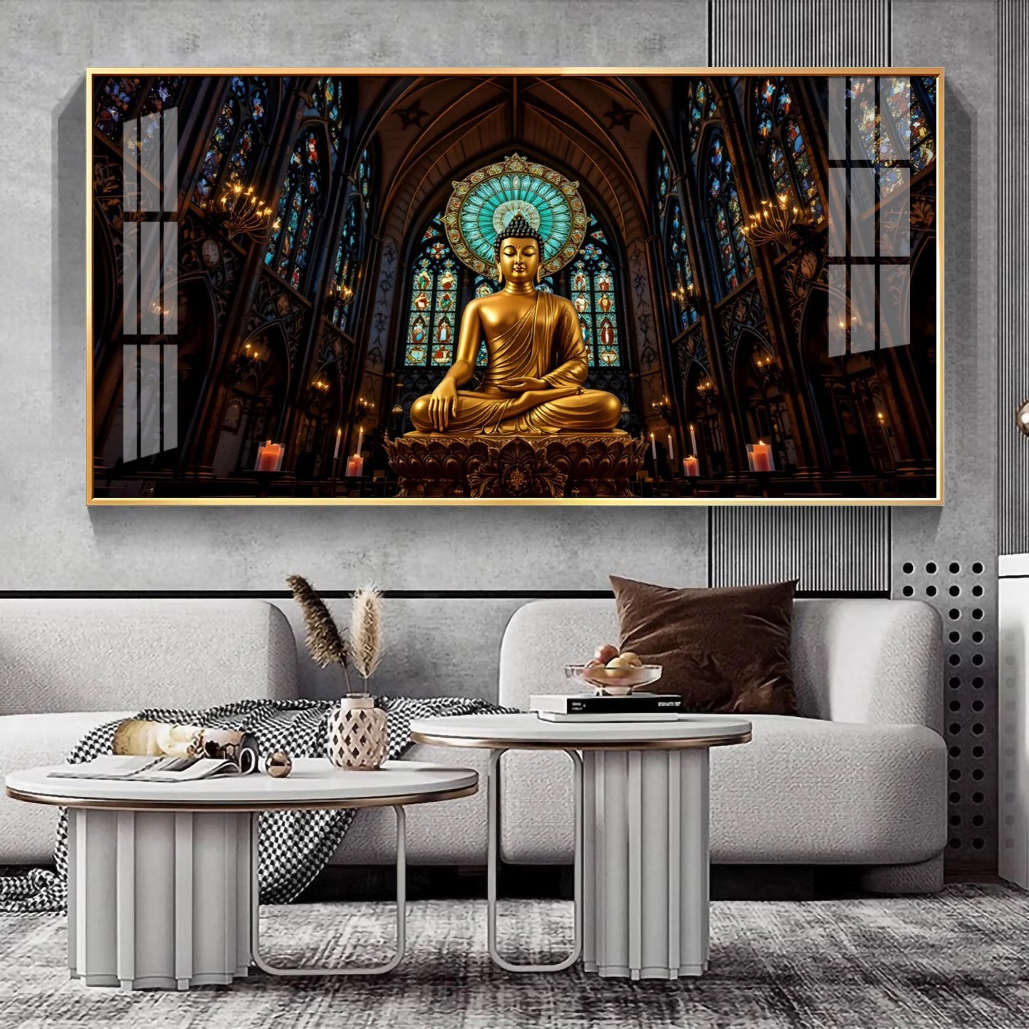 Radiant Peace Buddha Premium Acrylic Horizontal Wall Art