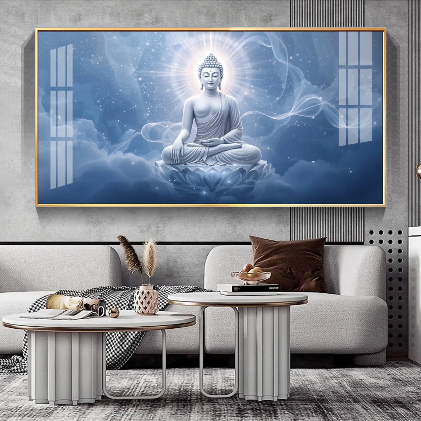 Cloudbound Calm Of Buddha Premium Acrylic Horizontal Wall Art