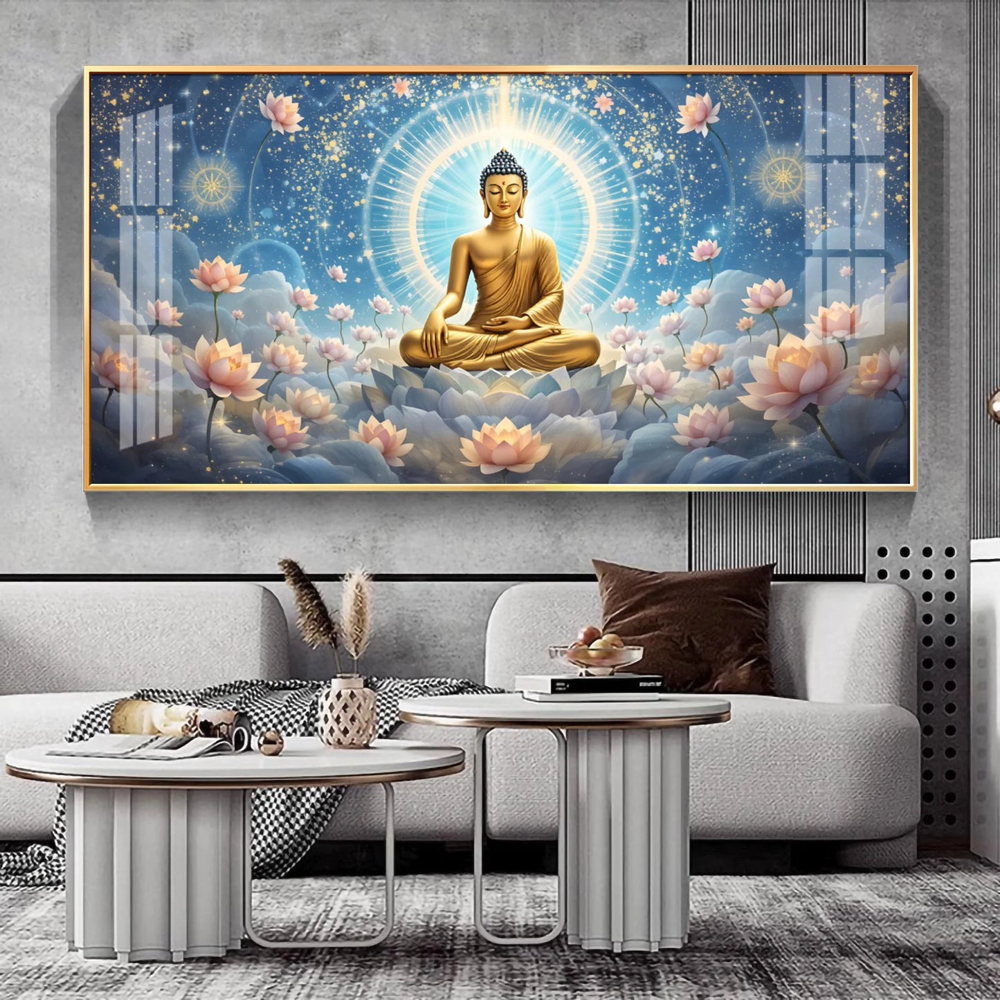 Tranquil Cloud Buddha Premium Acrylic Horizontal Wall Art