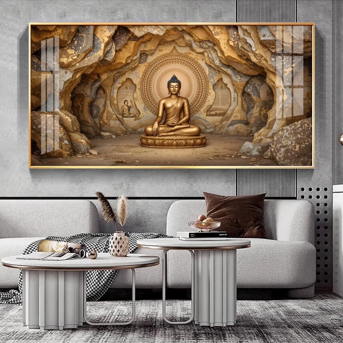 Divine Buddha Aura Premium Acrylic Horizontal Wall Art