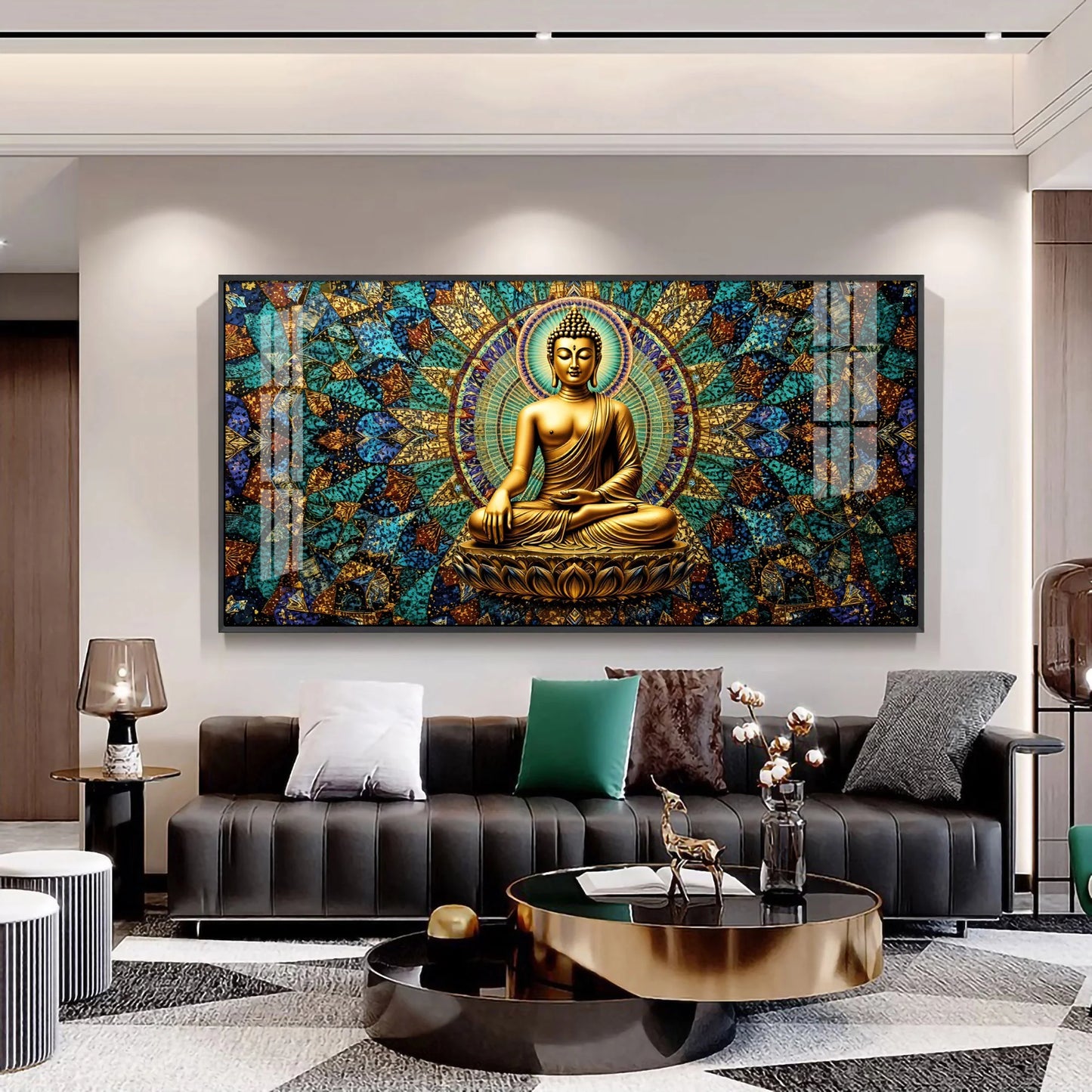 Buddha's Warm Embrace Premium Acrylic Horizontal Wall Art