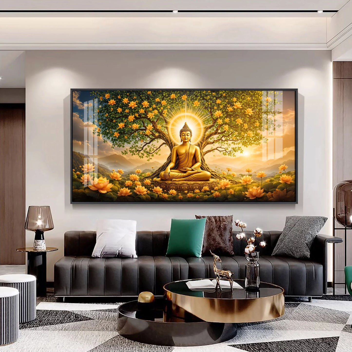 Buddha Meditating In Dayspring Premium Acrylic Horizontal Wall Art