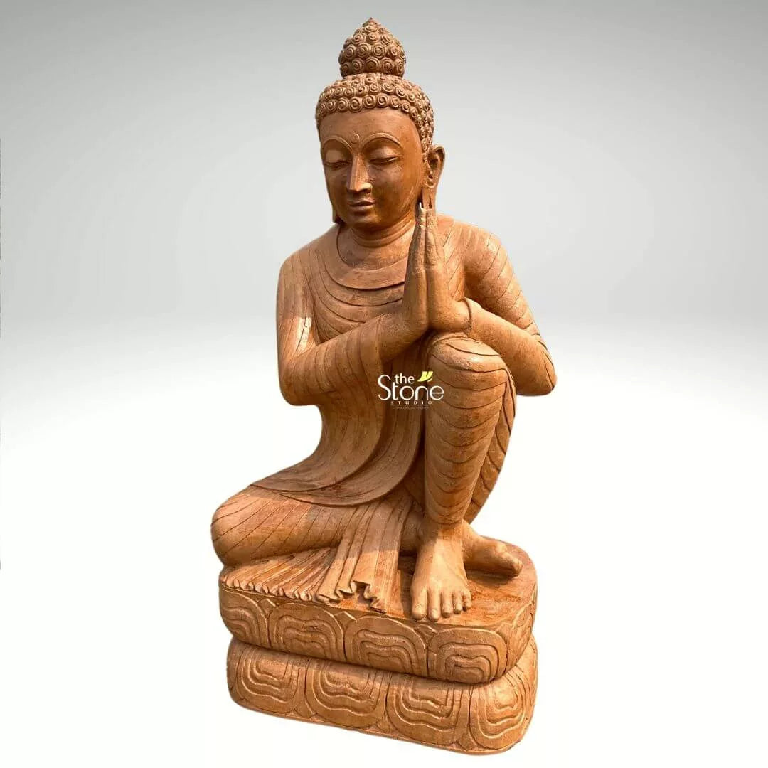Stone Anjali Mudra Namaste Buddha Statue 6ft