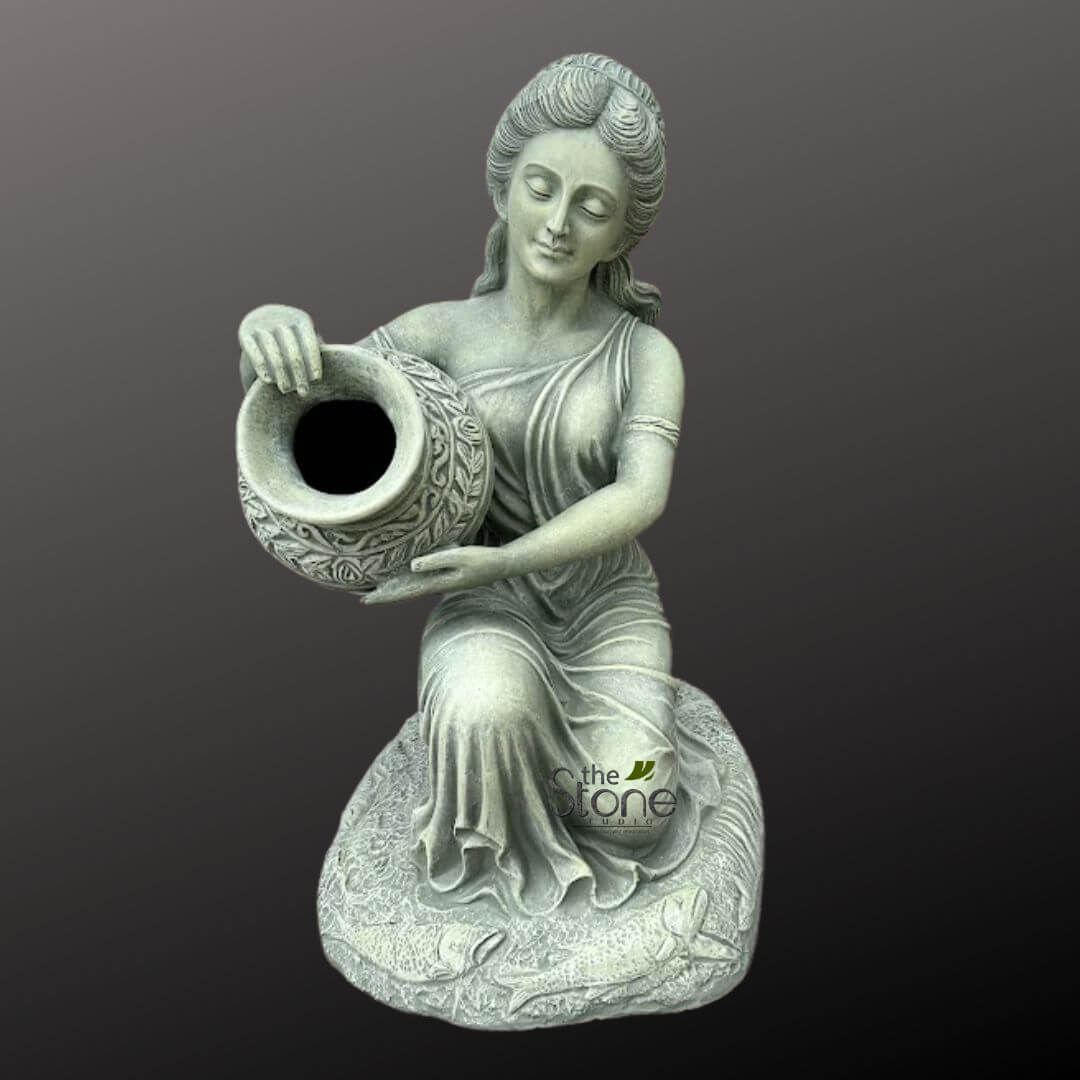 Sitting Lady Water Fountain 3ft