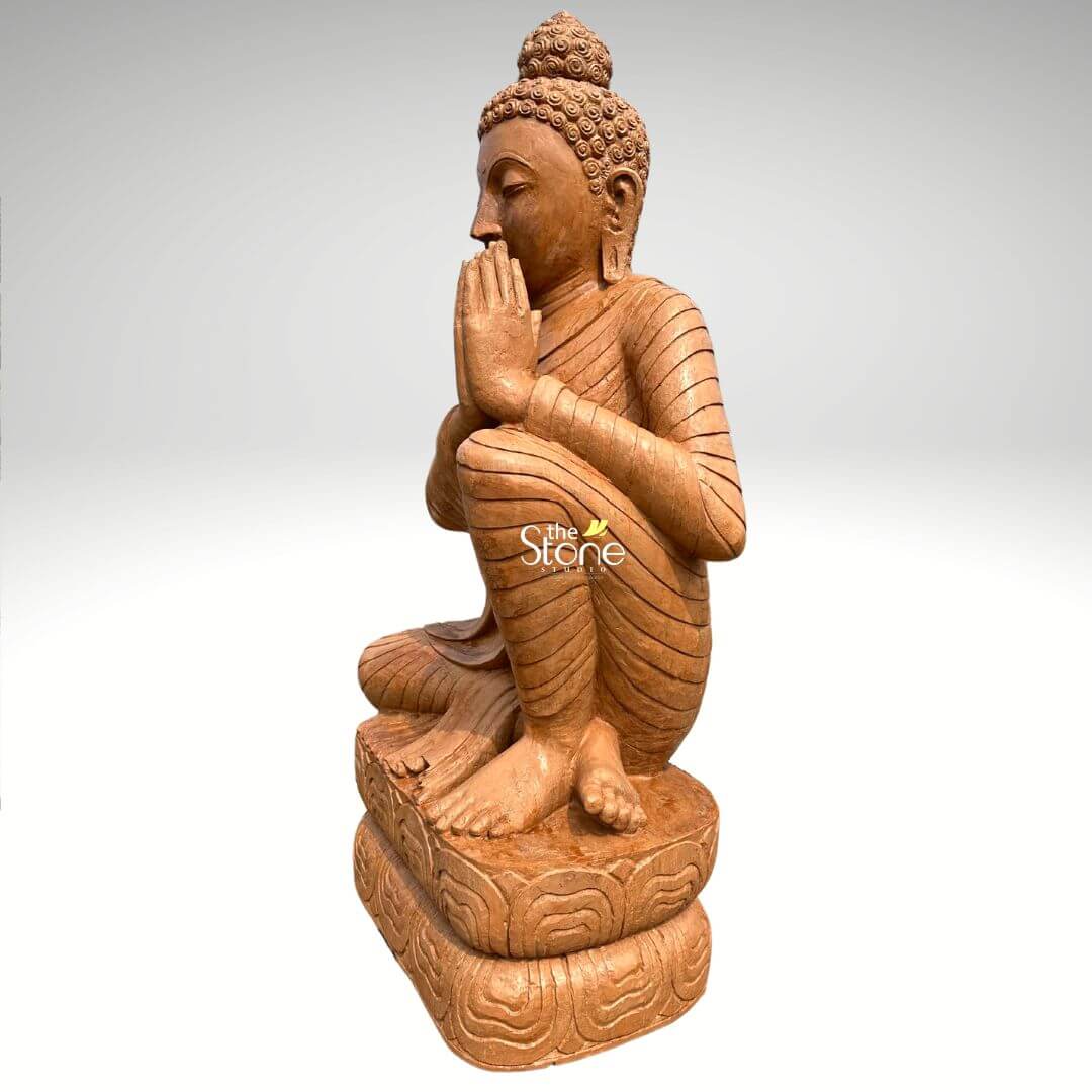 Stone Anjali Mudra Namaste Buddha Statue 6ft