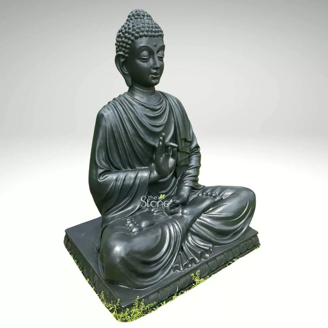 Fibre Black Buddha Statue 5ft