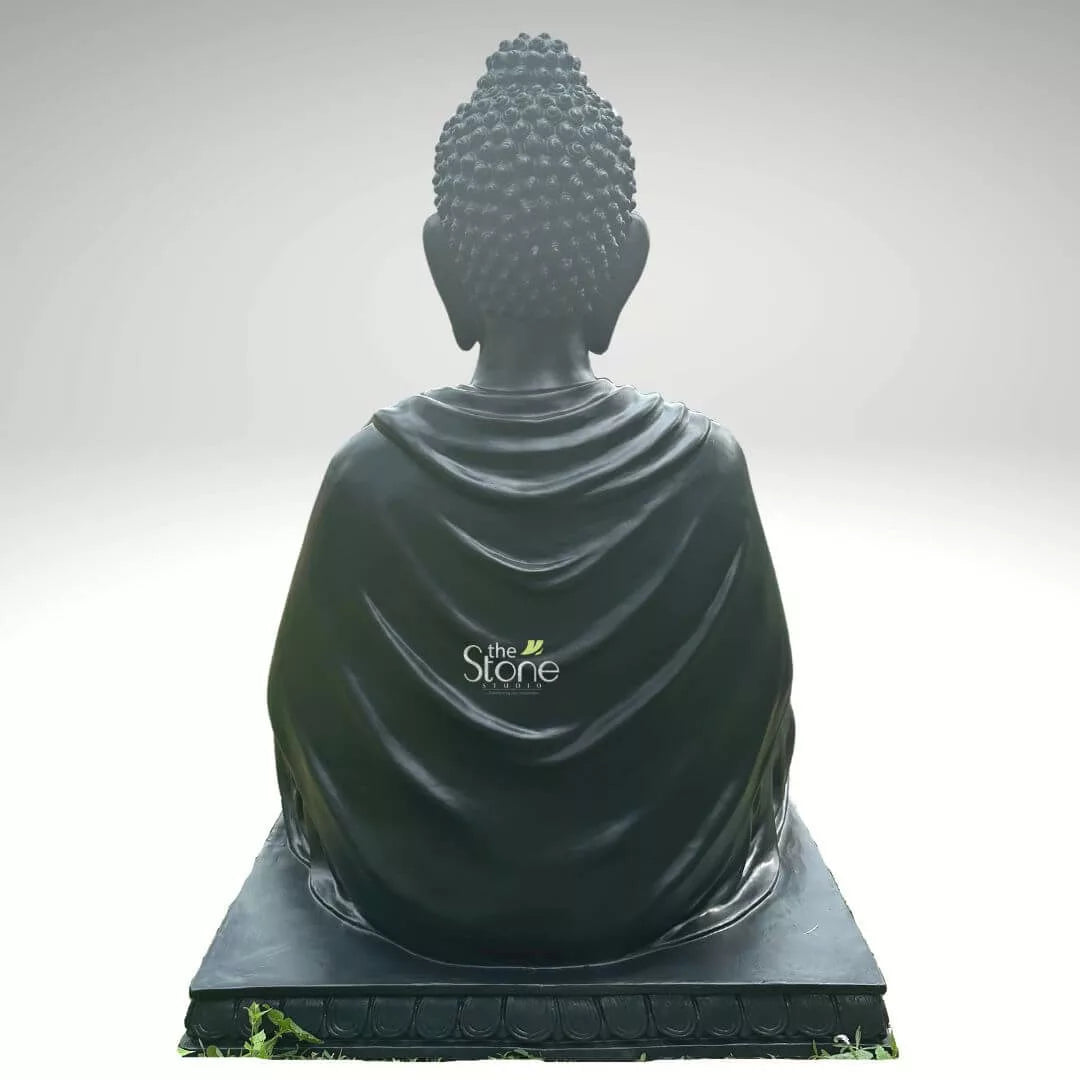 Fibre Black Buddha Statue 5ft