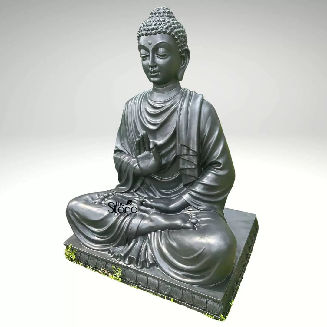 Fibre Black Buddha Statue 5ft