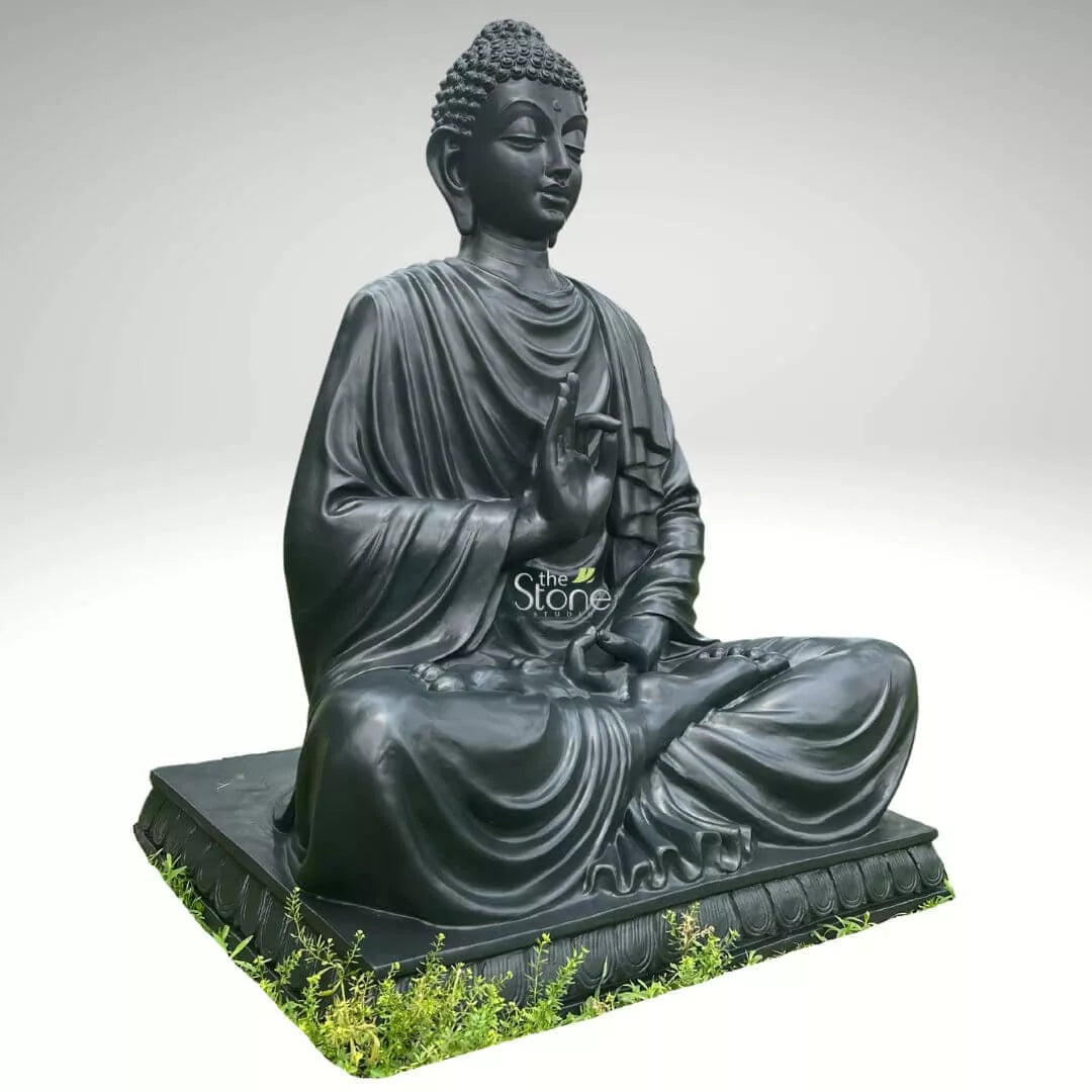 Fibre Black Buddha Statue 5ft