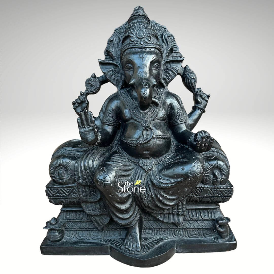 Singhasan Ganesha Statue 18″