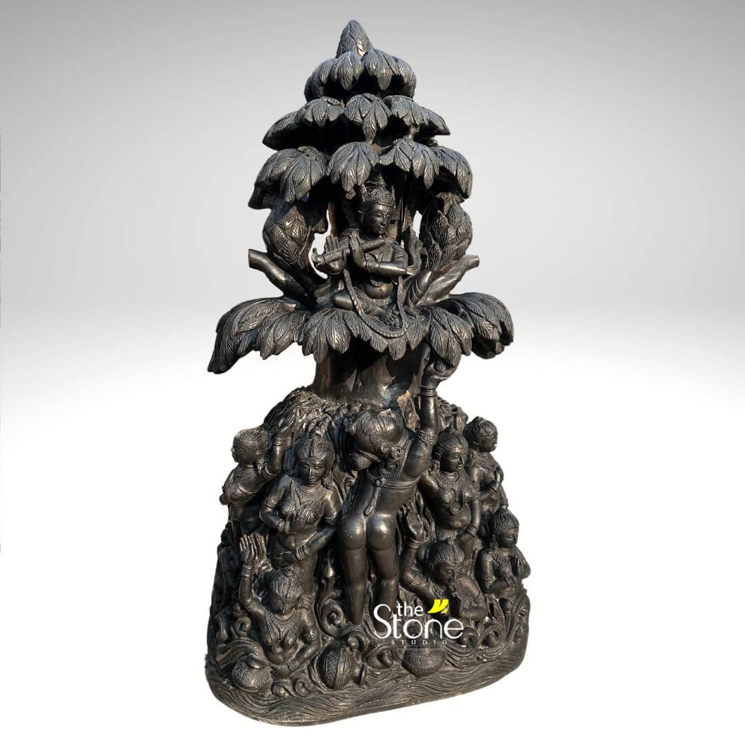 Krishna With Gopis Statue 4.5ft