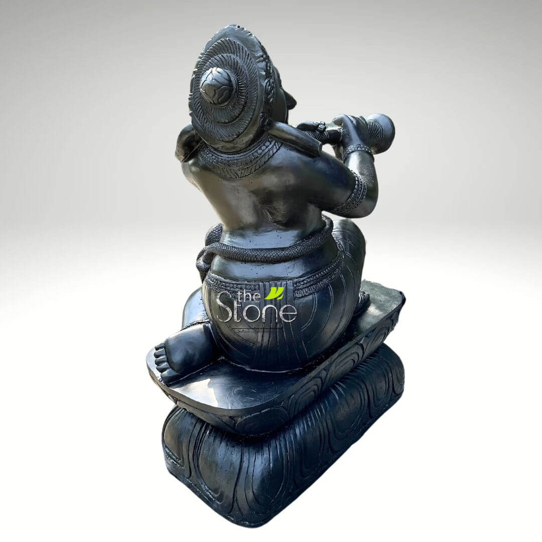 Large Stone Ganesha Playing Shehnai 60″