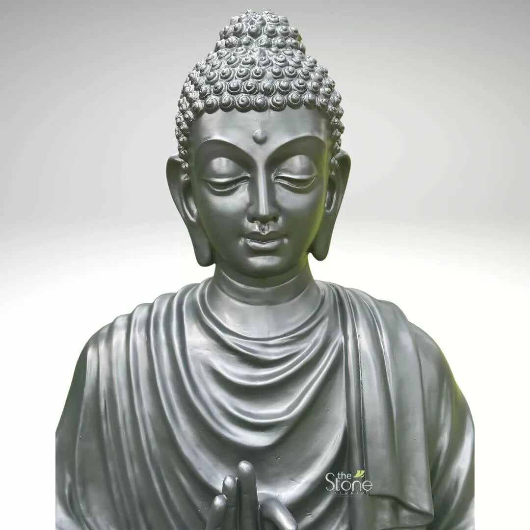 Fibre Black Buddha Statue 5ft