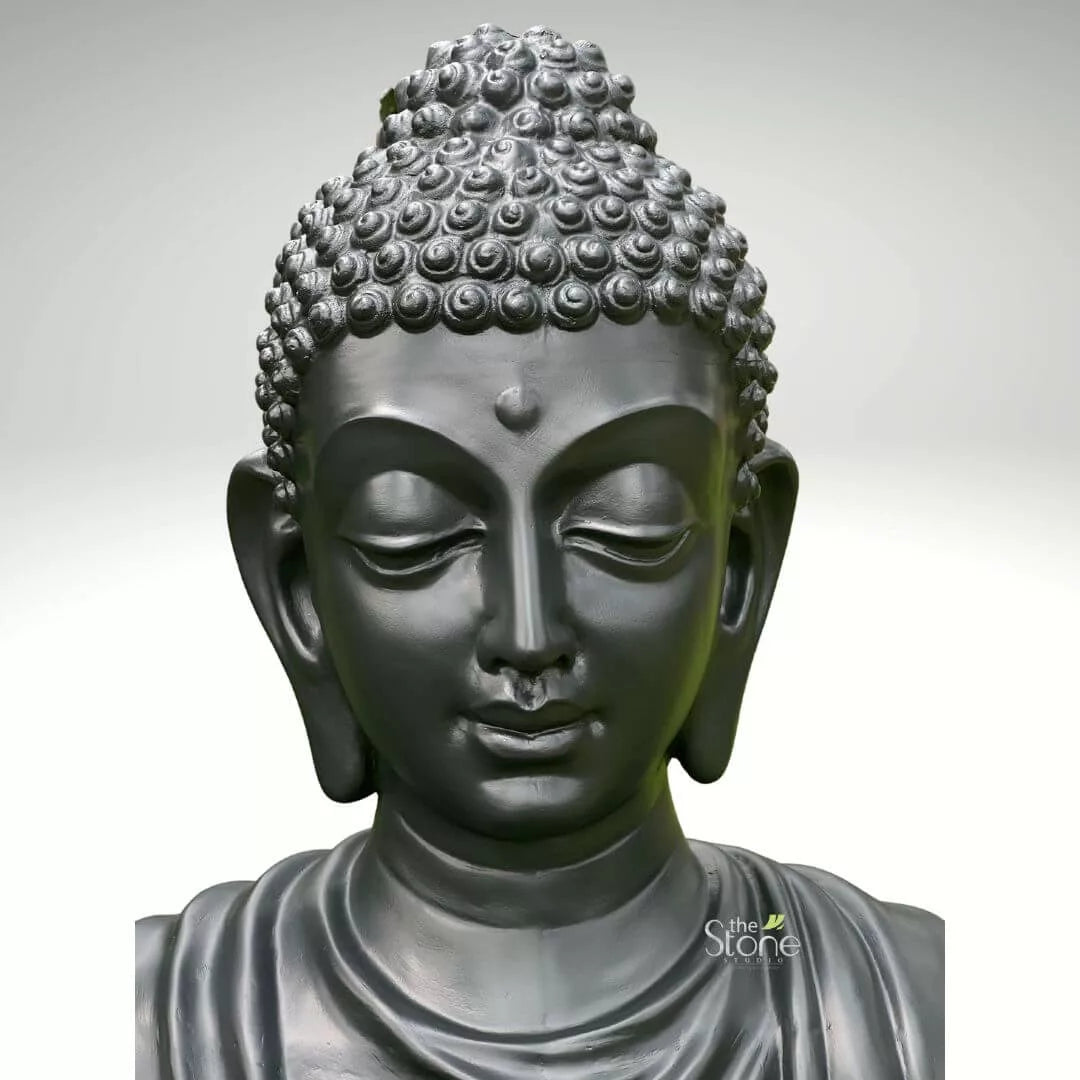 Fibre Black Buddha Statue 5ft