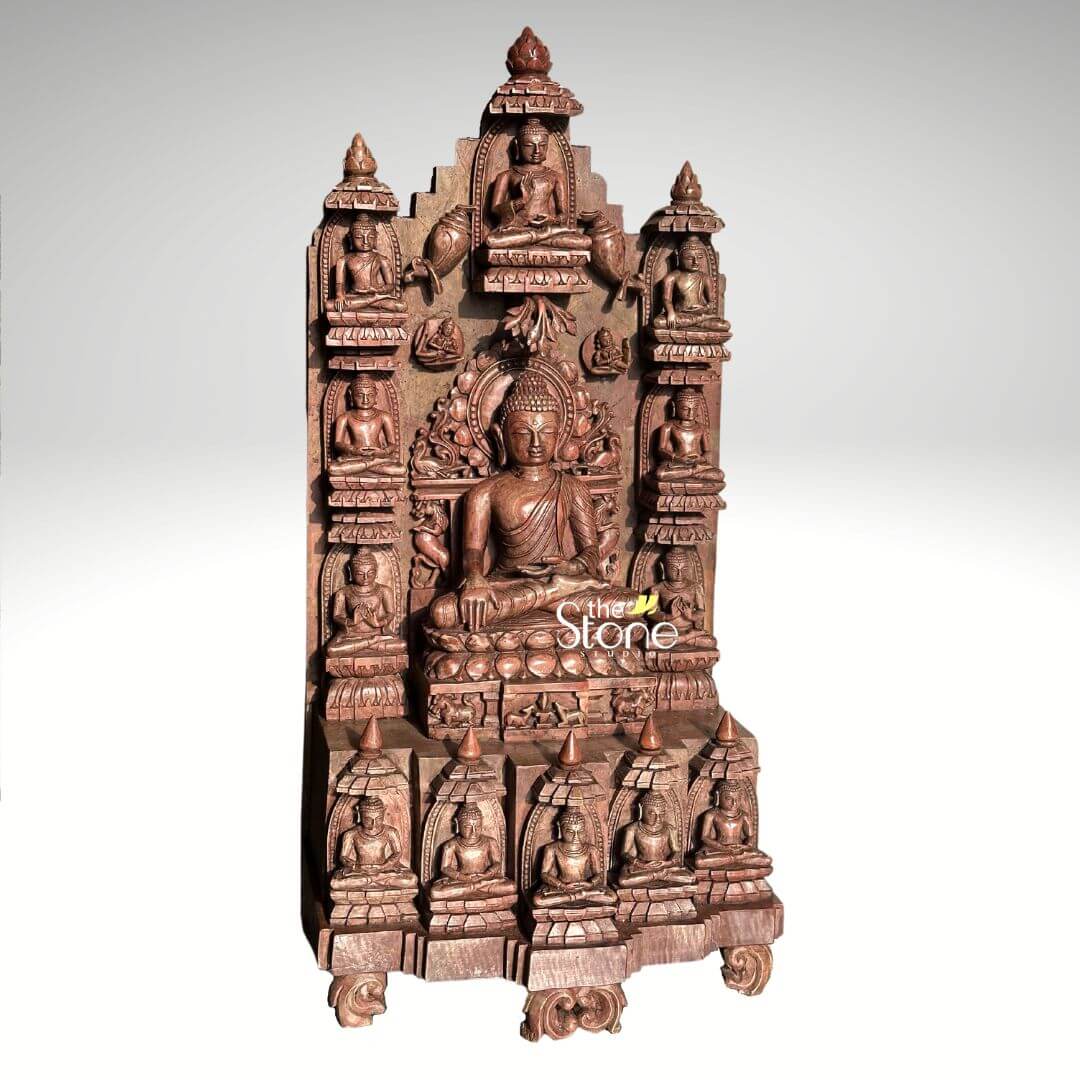 Buddha Pink Stone Gift Statue 1ft