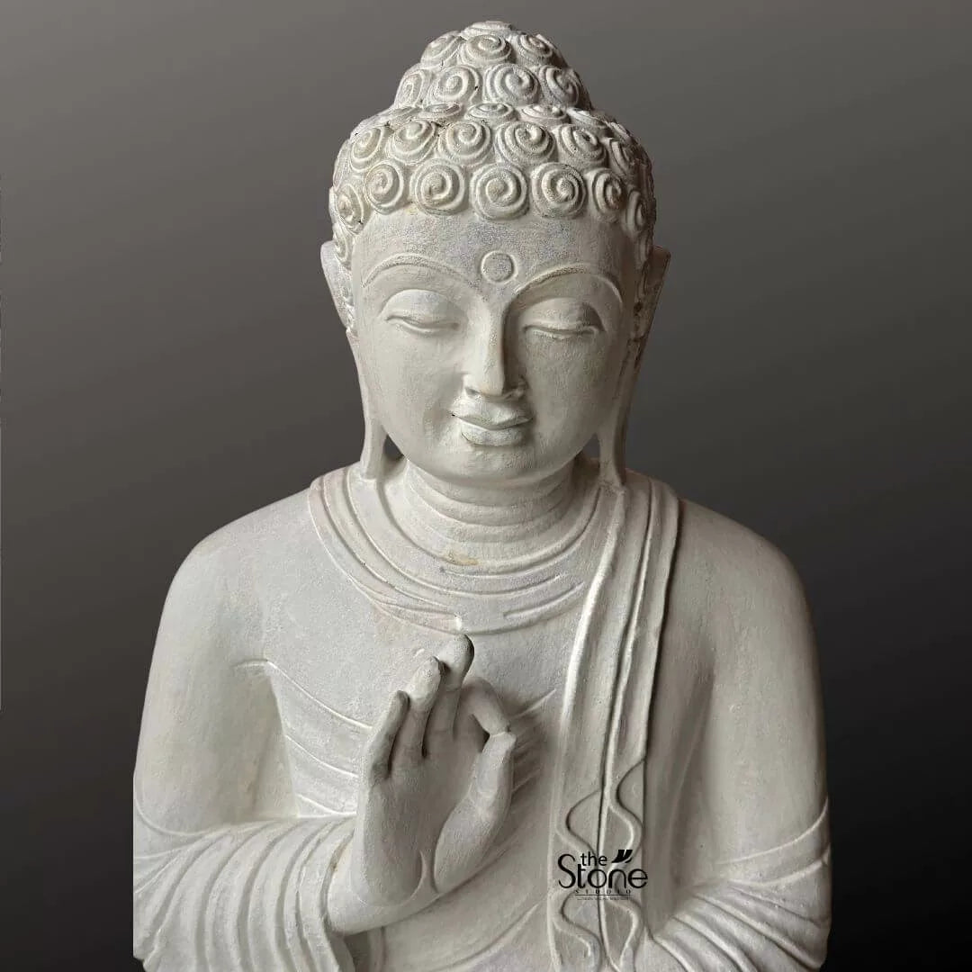 2 Feet White Buddha Statue