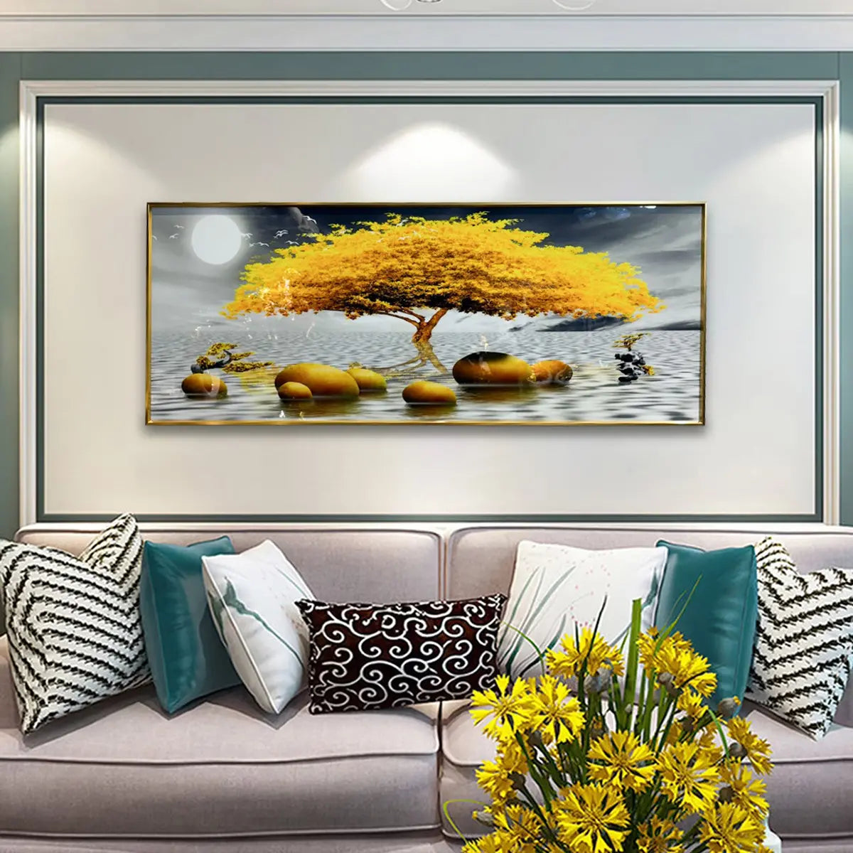 YF Golden Tree of Life Crystal Porcelain Painting