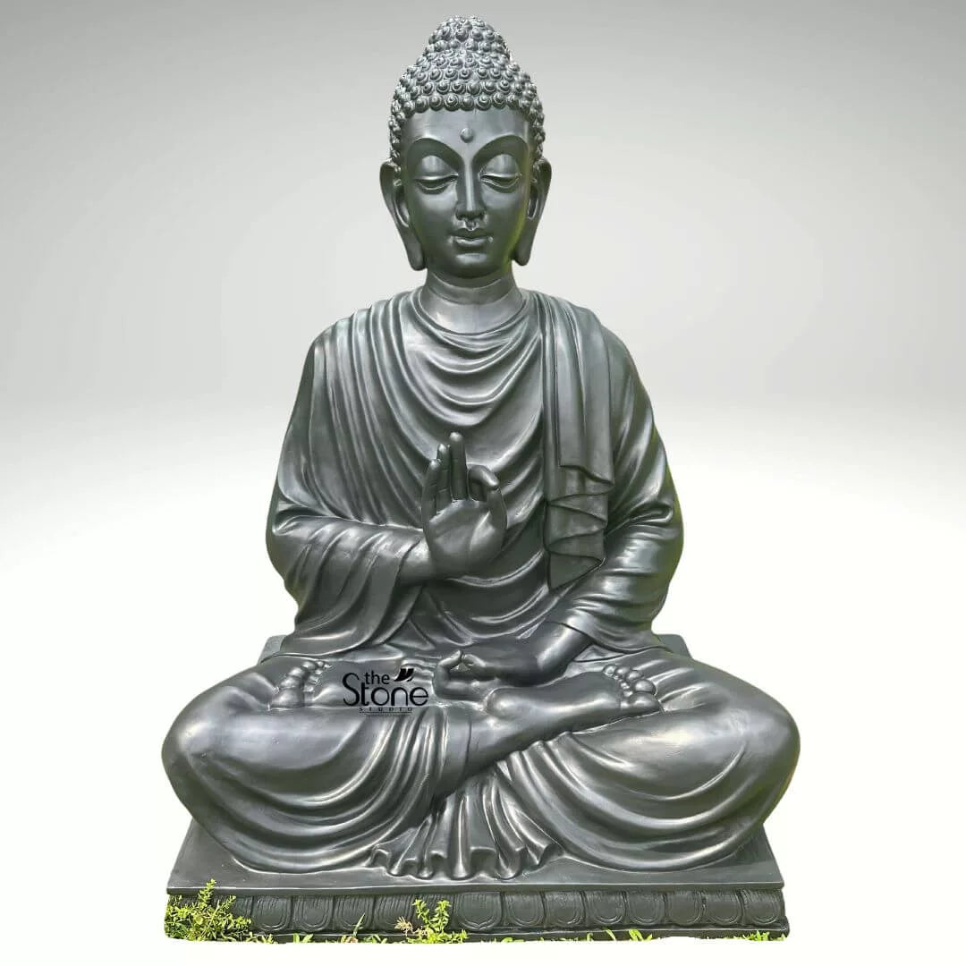 Fibre Black Buddha Statue 5ft
