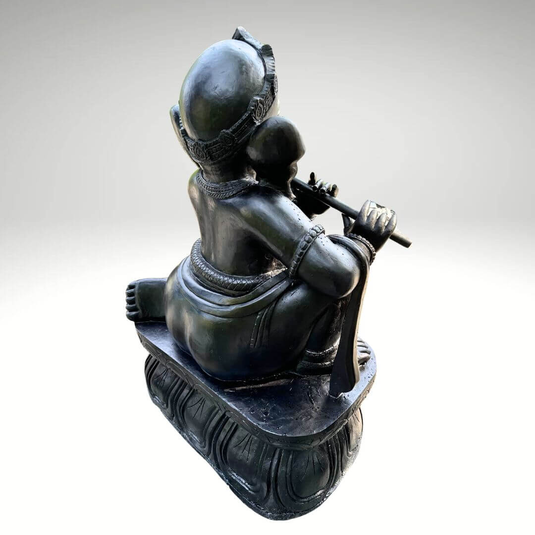 Flute Ganesha Stone Statue 5ft