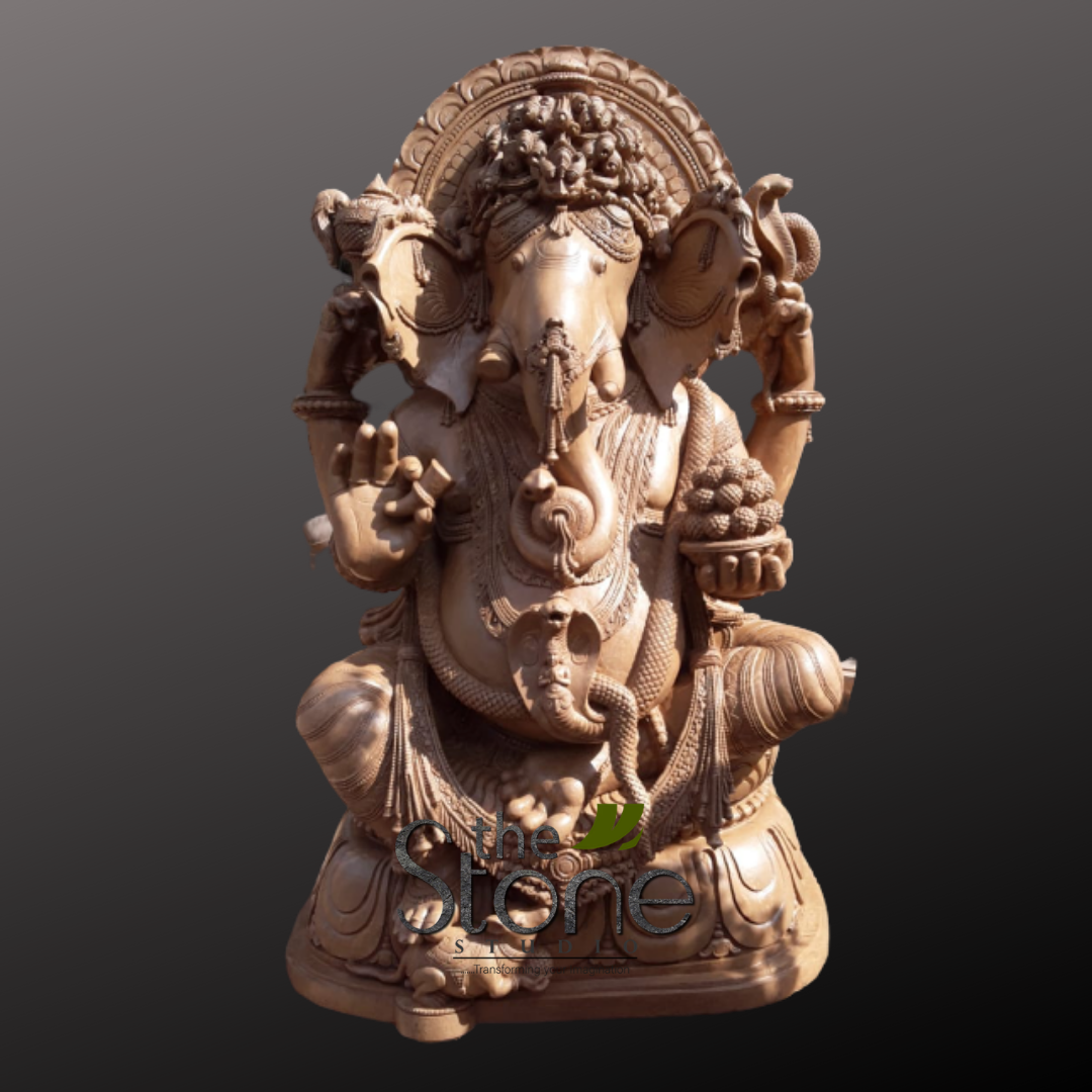 Ganesha Sand Stone Statue in Sitting Position 5ft